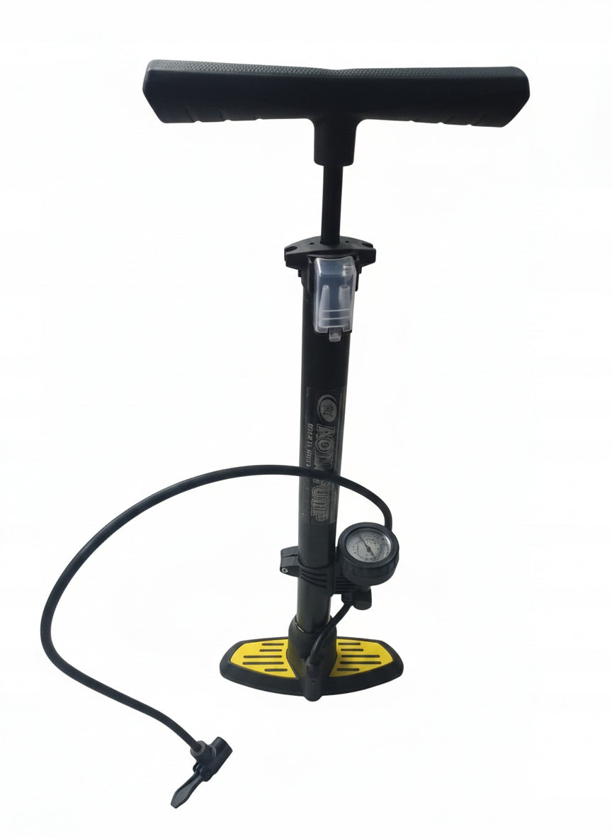 FLOOR STANDING PUMP WITH FOOT PRESSURE GAUGE CAR BICYCLE TIPS Manufacturer code 06701
