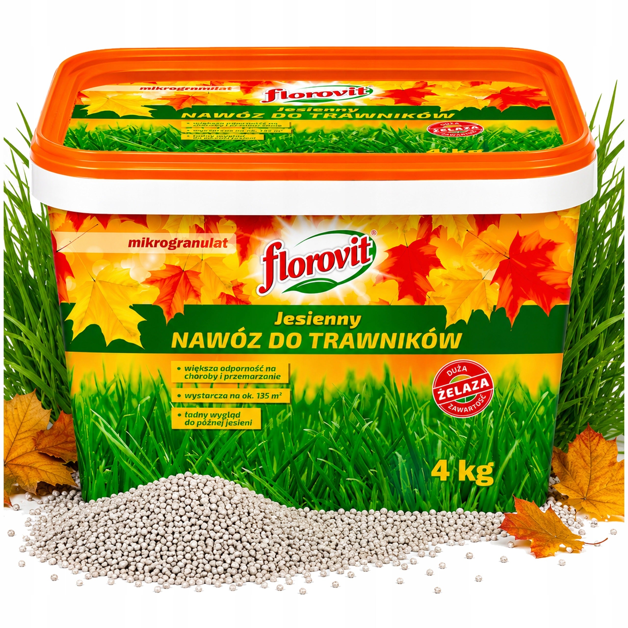 FLOROVIT AUTUMN LAWN GRASS FERTILIZER FOR DISEASES FREEZING 4 kg +Fe
