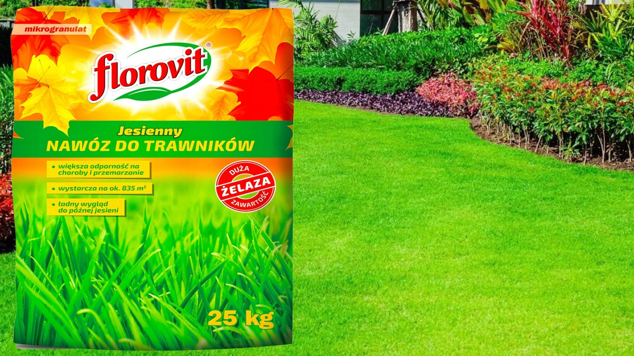 FLOROVIT Autumn Lawn Fertilizer 25kg Antimech For Moss Grass Autumn Packaging status original