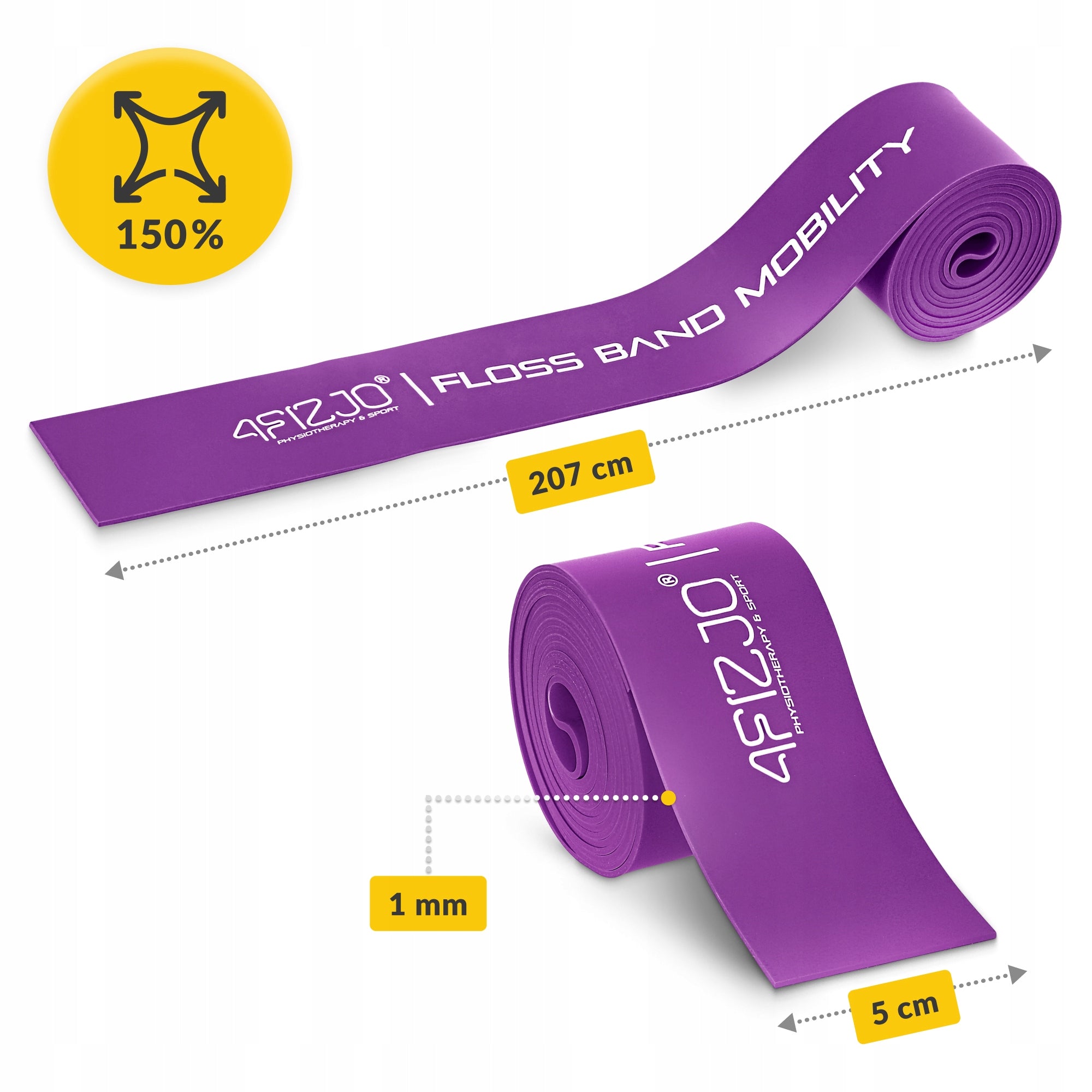 FLOSS BAND COMPRESSION TAPE RUBBER FOR FLOSSING MUSCLE REHABILITATION 1MM Brand 4FIZJO