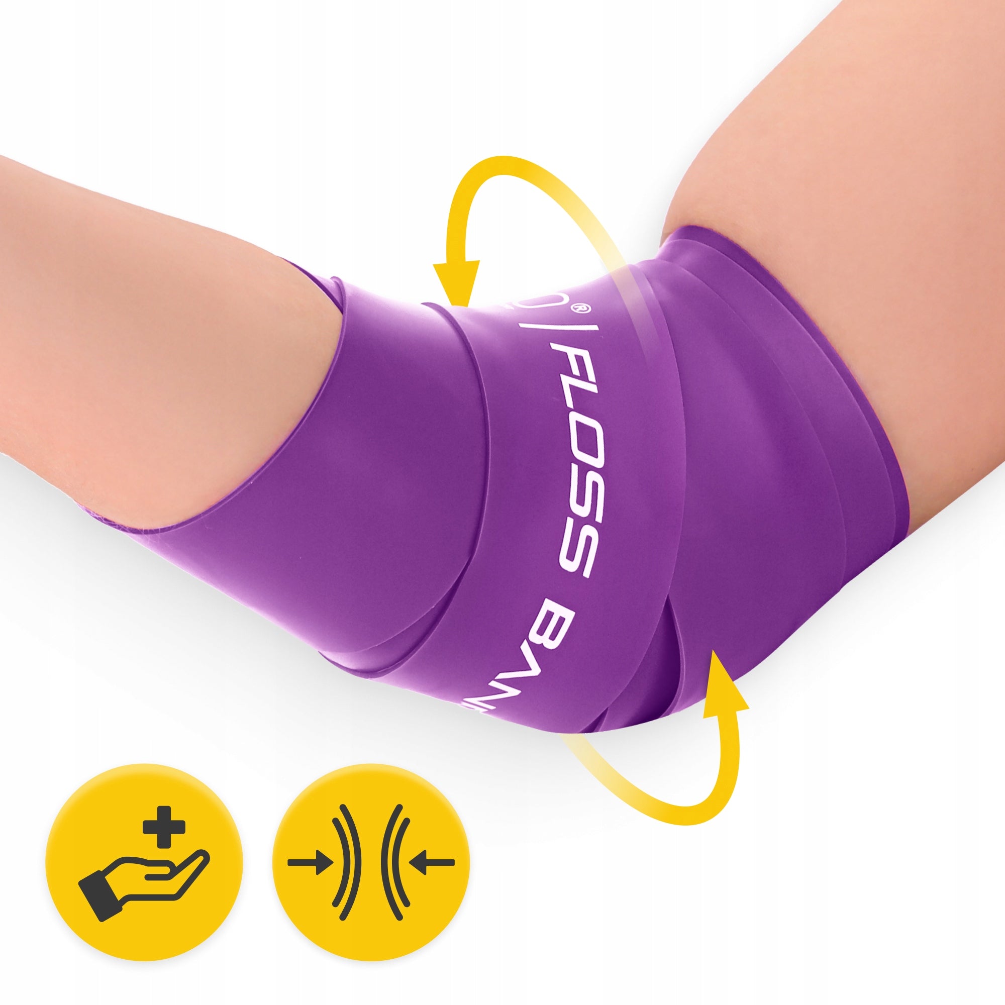 FLOSS BAND COMPRESSION TAPE RUBBER FOR FLOSSING MUSCLE REHABILITATION 1MM Color purple