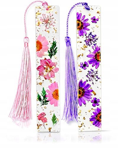 FLOWER BOOKMARKS RESIN DRIED FLOWERS FOR BOOK LOVERS 2 PCS. Brand no brand