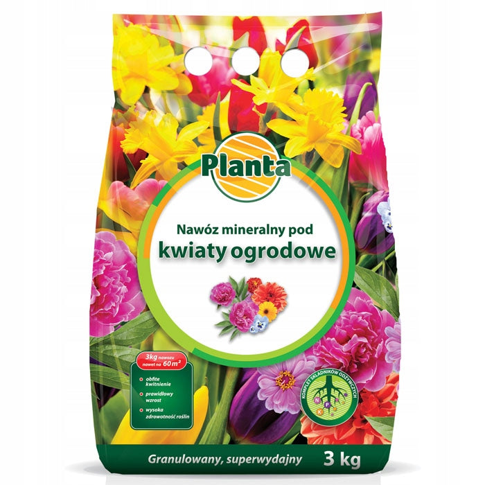 FLOWER FERTILIZER 3kg ROSES BEGONI PEONIES GREAT GARDEN FLOWERS RICH COMPOSITION Packaging status original