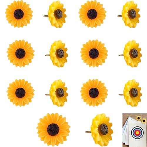 FLOWER PINS STEEL SUNFLOWERS FOR CORK OFFICE GIFT 14 PCS Brand no brand