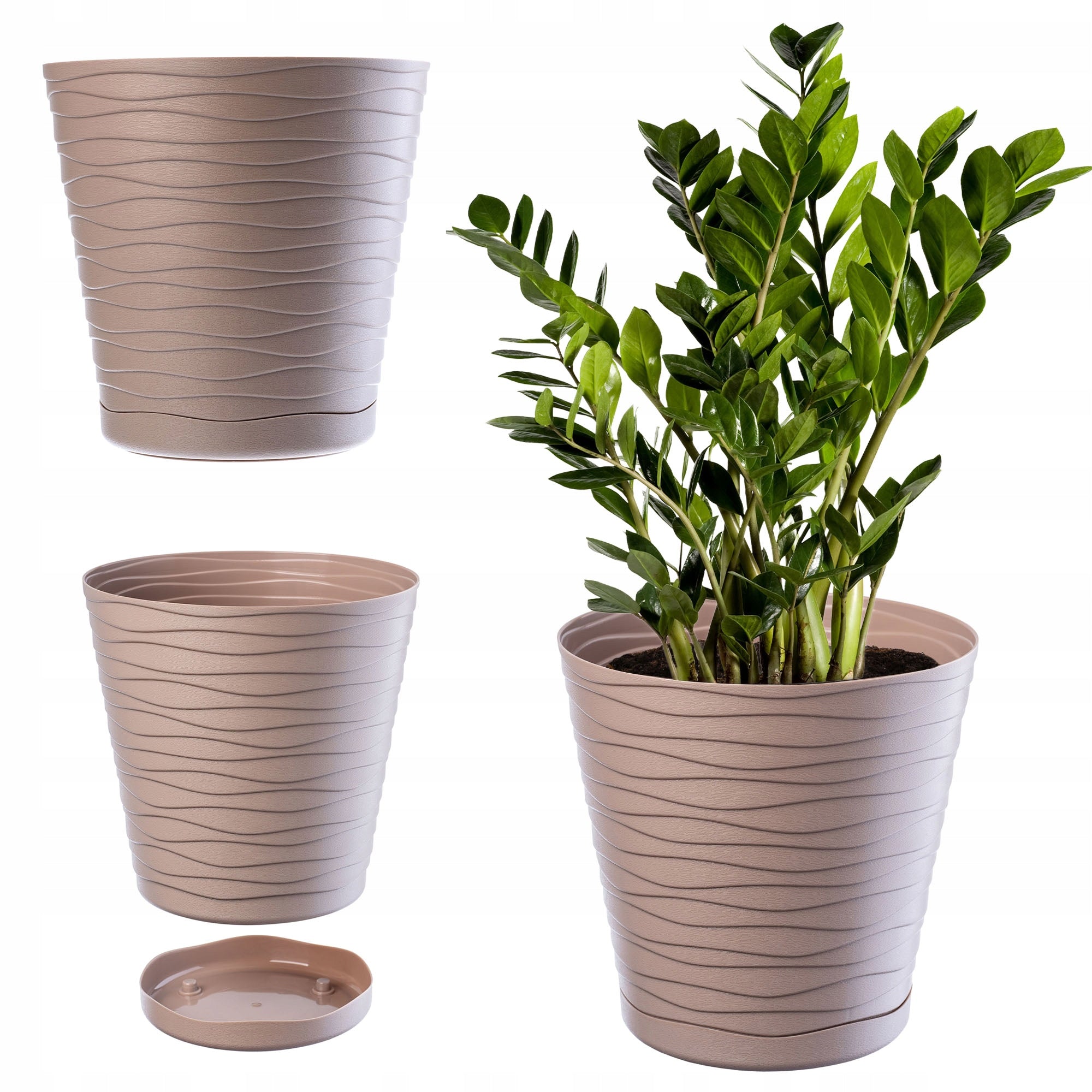 FLOWER POT 15 cm COVER WITH STAND PLASTIC FLOWER STAND