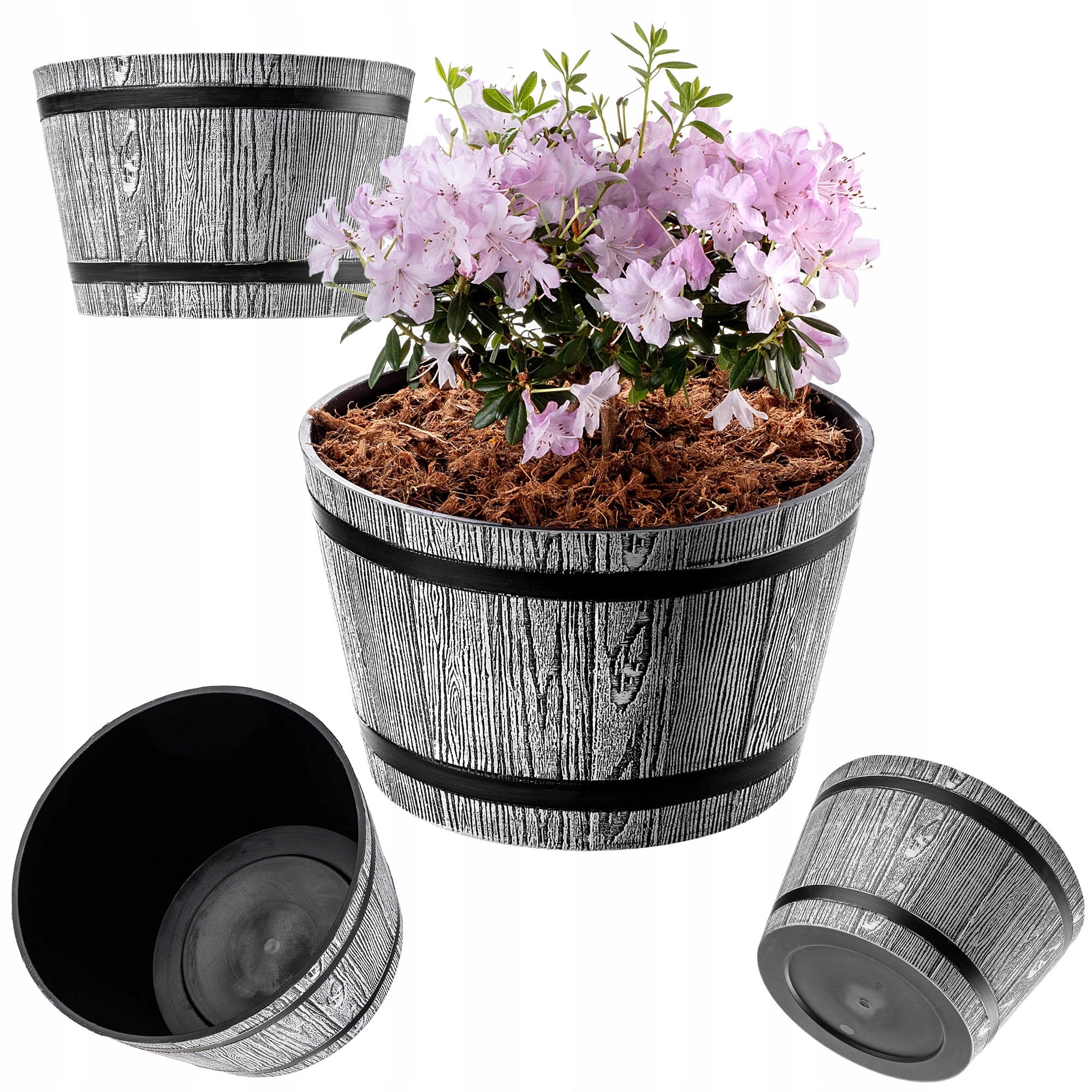 FLOWER POT 30cm GARDEN COVER ROUND FLOWERBED PLASTIC