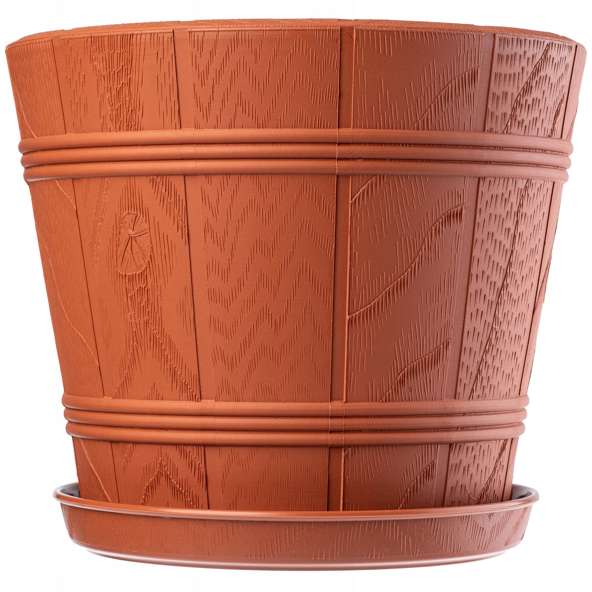 FLOWER POT 30cm WOOD-LIKE PLASTIC FLOWER POT Brand Kadax