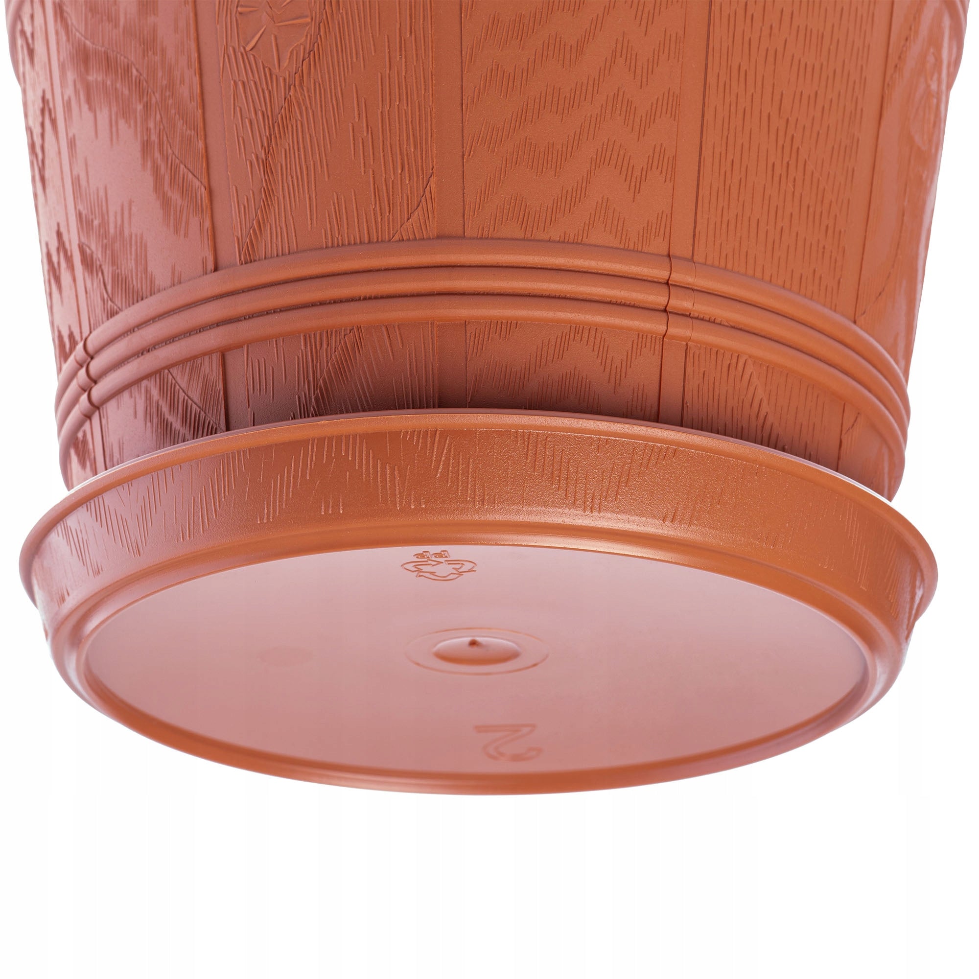 FLOWER POT 30cm WOOD-LIKE PLASTIC FLOWER POT Color orange