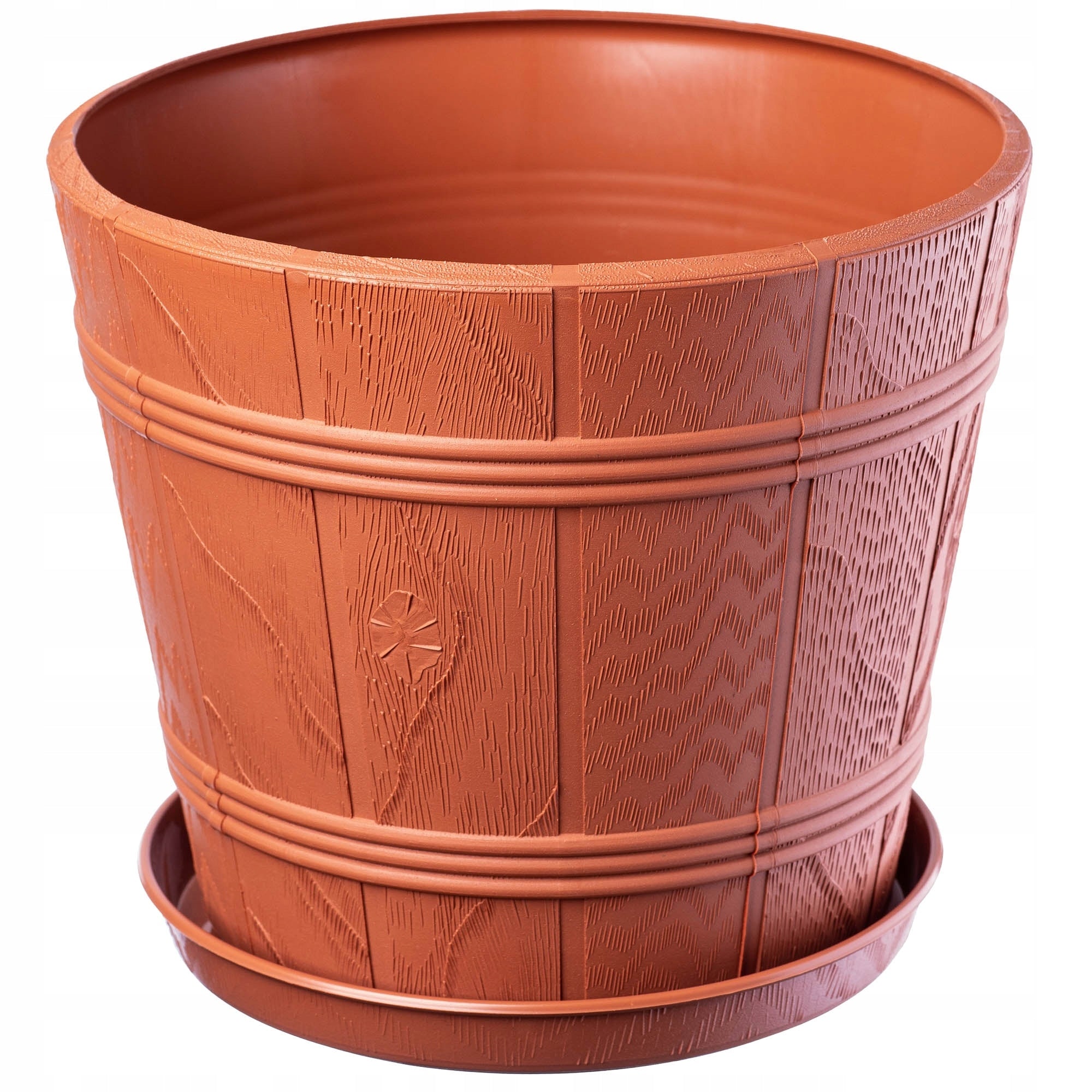 FLOWER POT 30cm WOOD-LIKE PLASTIC FLOWER POT Material synthetic material