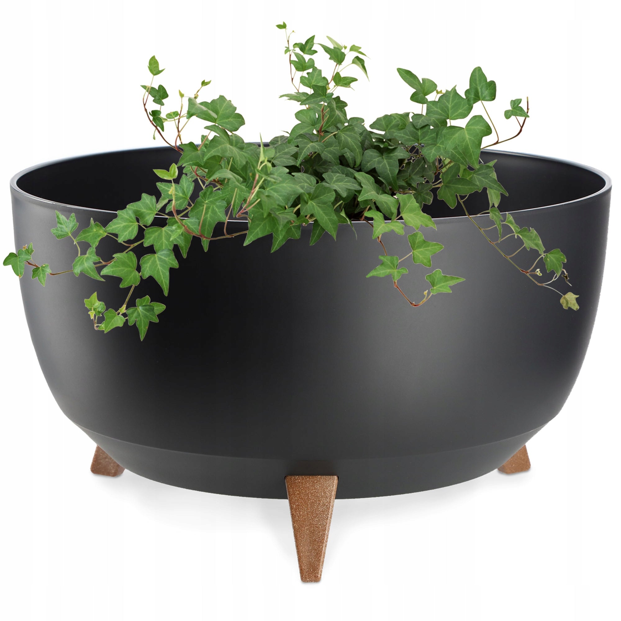 FLOWER POT 47 cm COVER + INSERT LEGS FLOWER STAND BLACK
