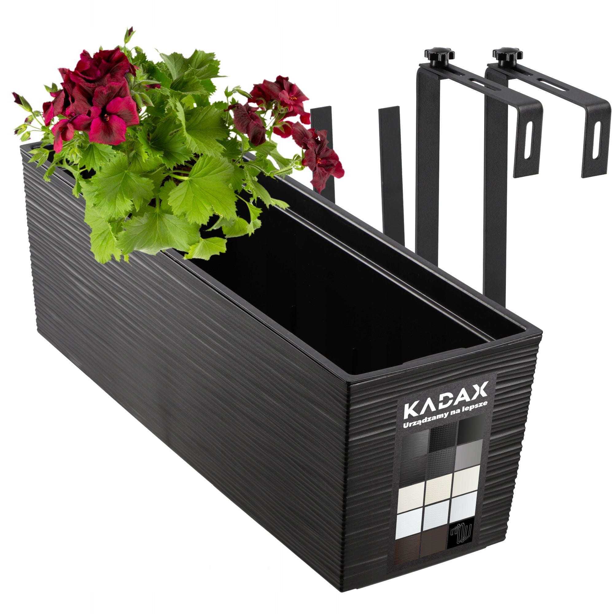 FLOWER POT BALCONY BOX WITH CARTRIDGE FLOWERBED 19x56cm + HANDLES