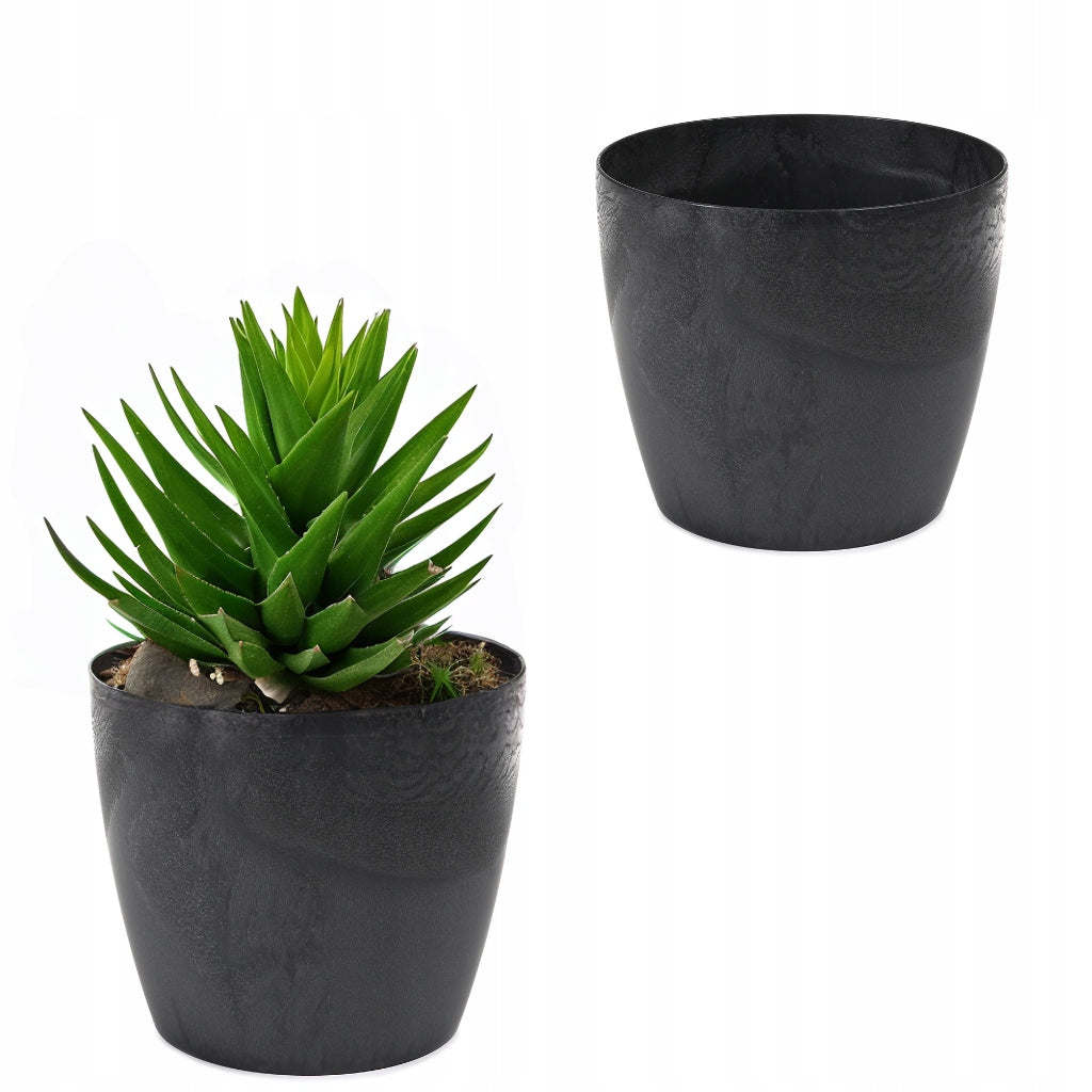 FLOWER POT CASING MAGNOLIA 30 ECO RECYCLED CONCRETE EFFECT BLACK CONCRETE