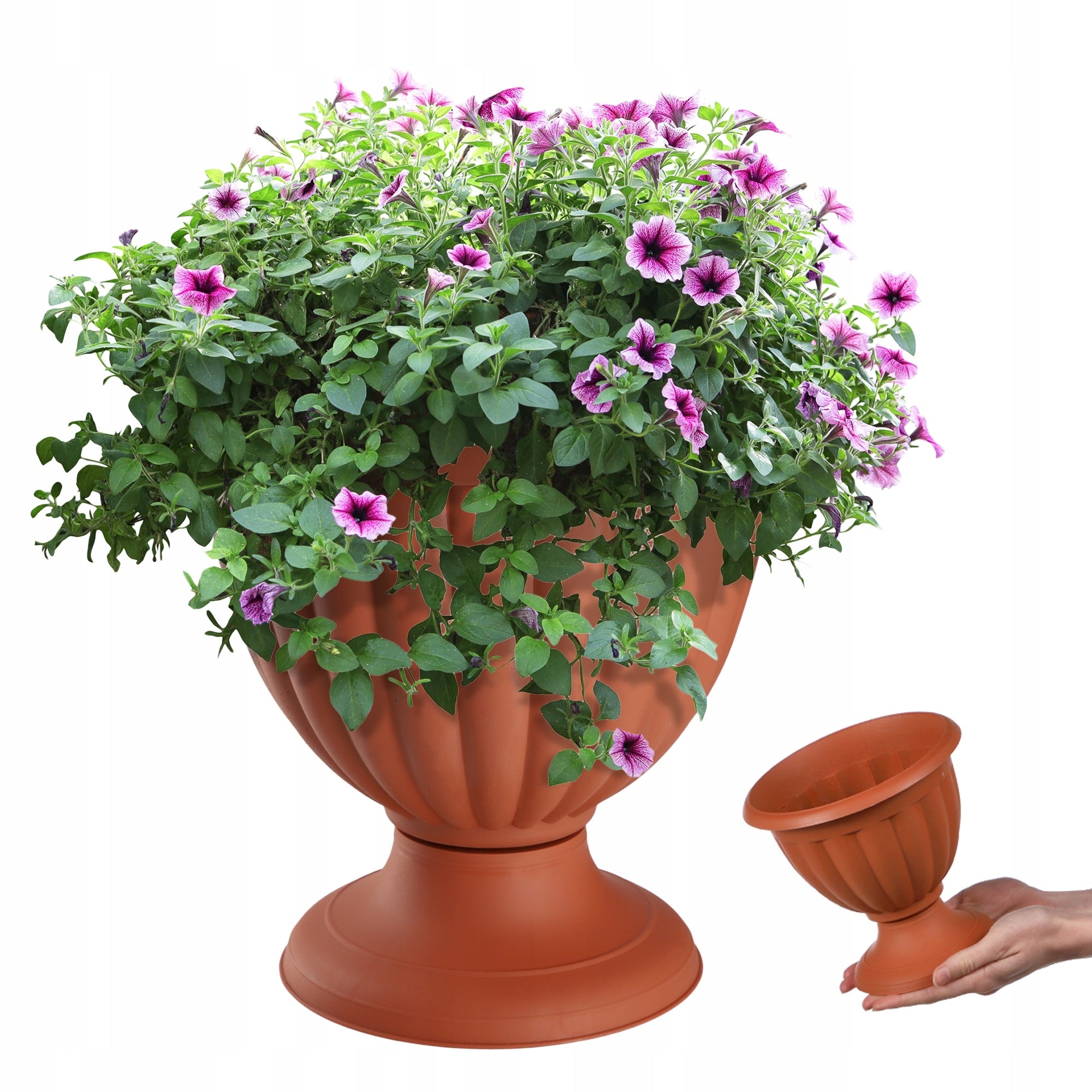 FLOWER POT GARDEN GAZON 23 cm COVER FLOWERBED TERRACE GARDEN TERRACOTTA Length 22.4 cm