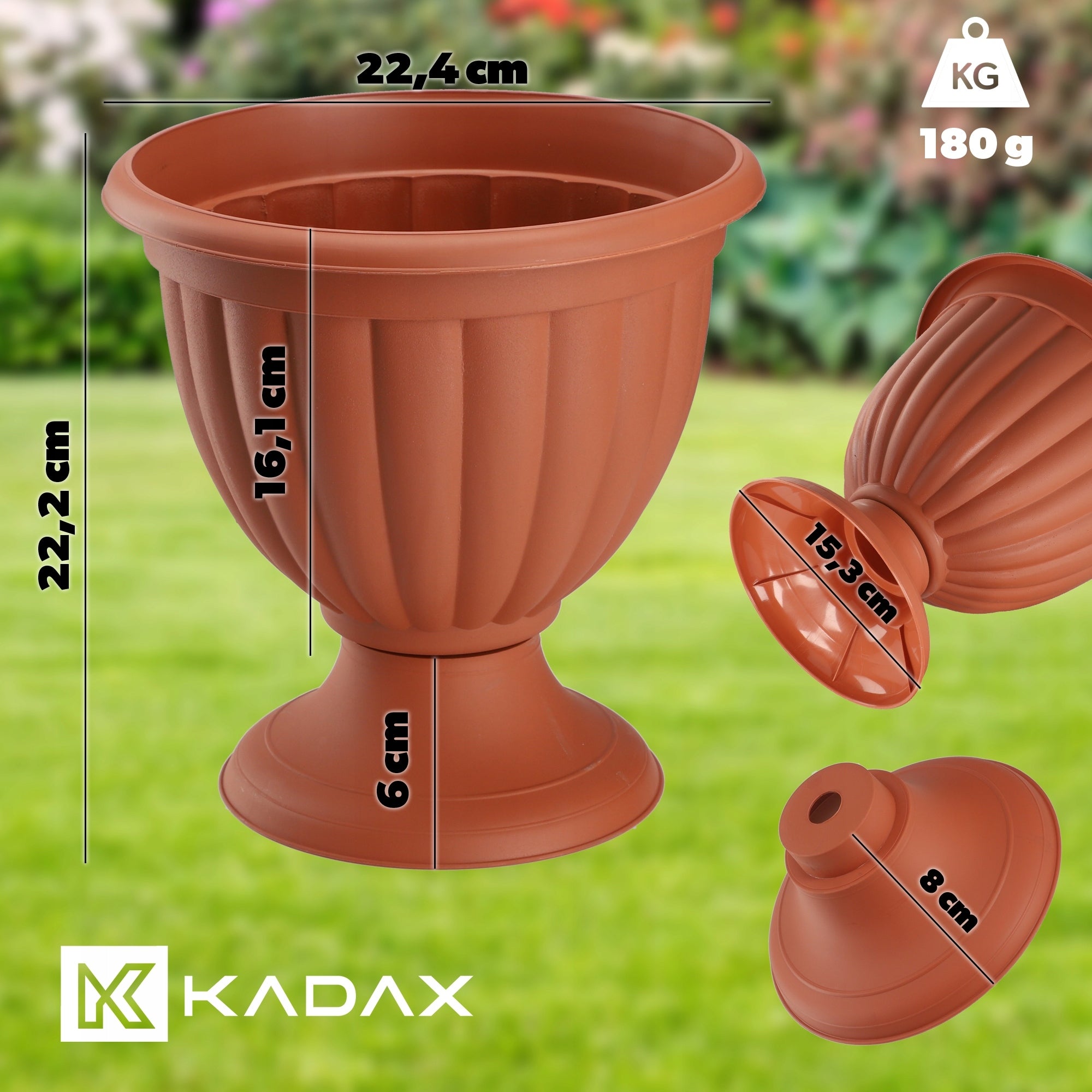 FLOWER POT GARDEN GAZON 23 cm COVER FLOWERBED TERRACE GARDEN TERRACOTTA Manufacturer code K8357