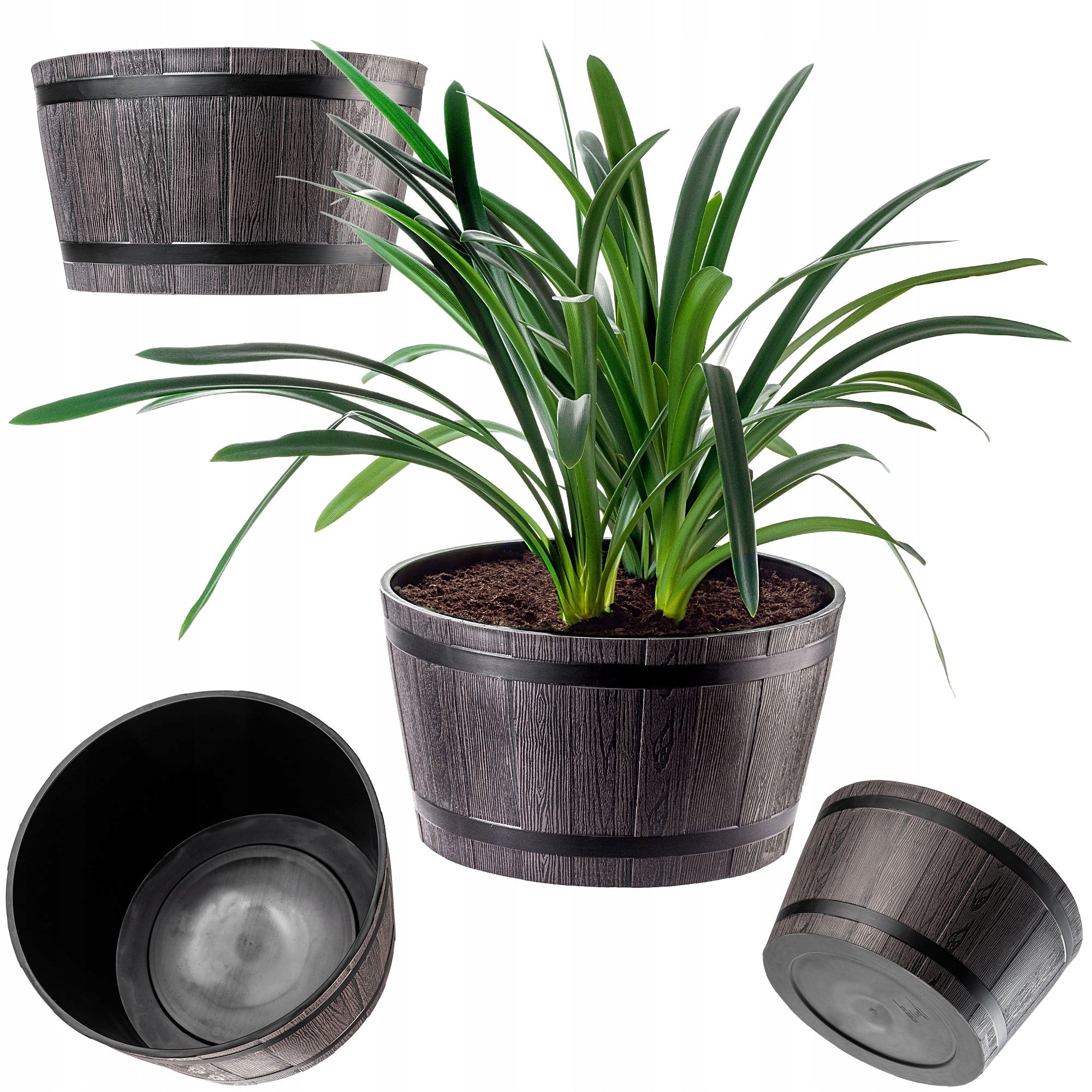 FLOWER POT GARDEN PLANTER 50cm LARGE FOR TERRACE FLOWERS COVER FLOWERBED ROUND