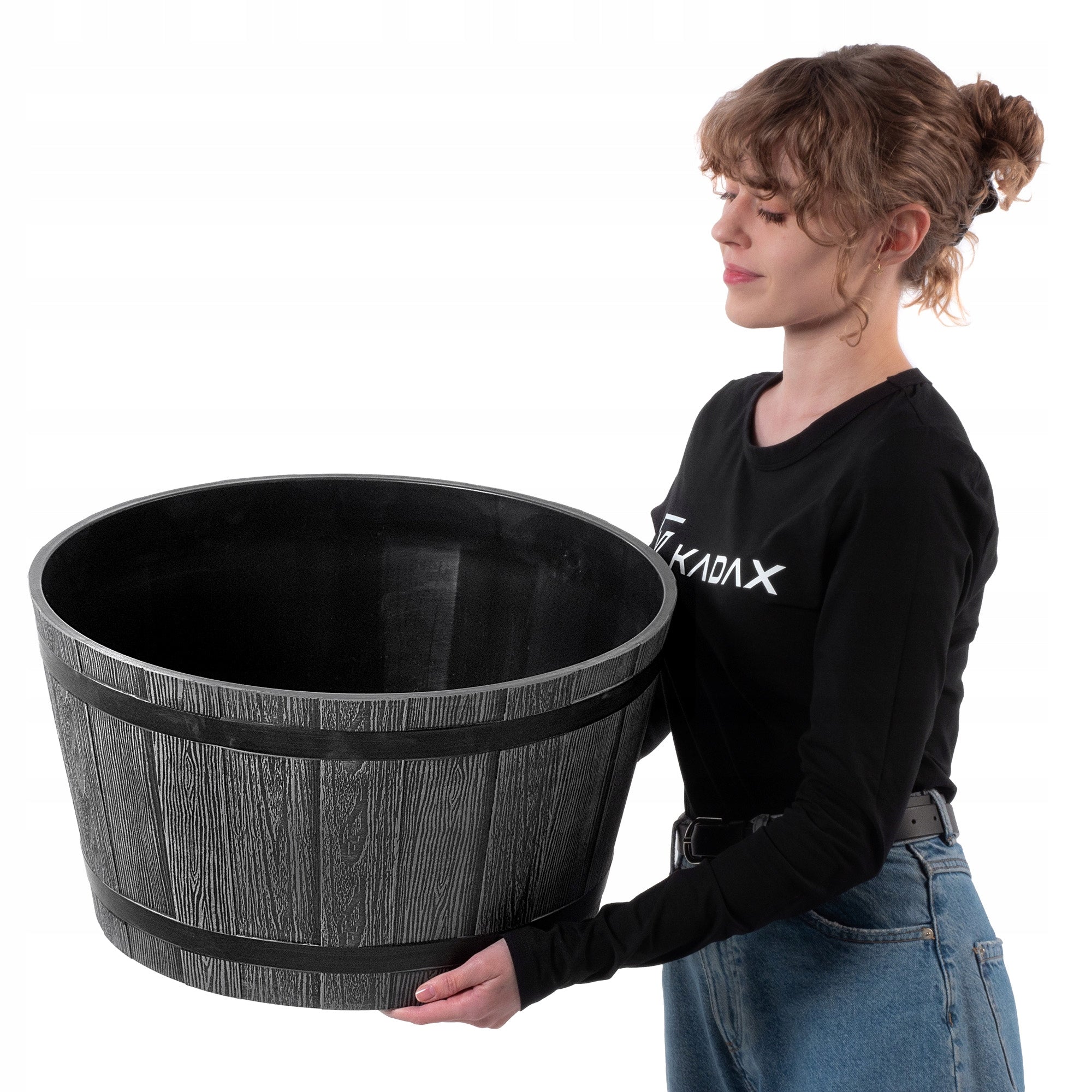 FLOWER POT GARDEN PLANTER LARGE FOR TERRACE FLOWERS 50cm COVER FLOWERBED ROUND Product height 28 cm