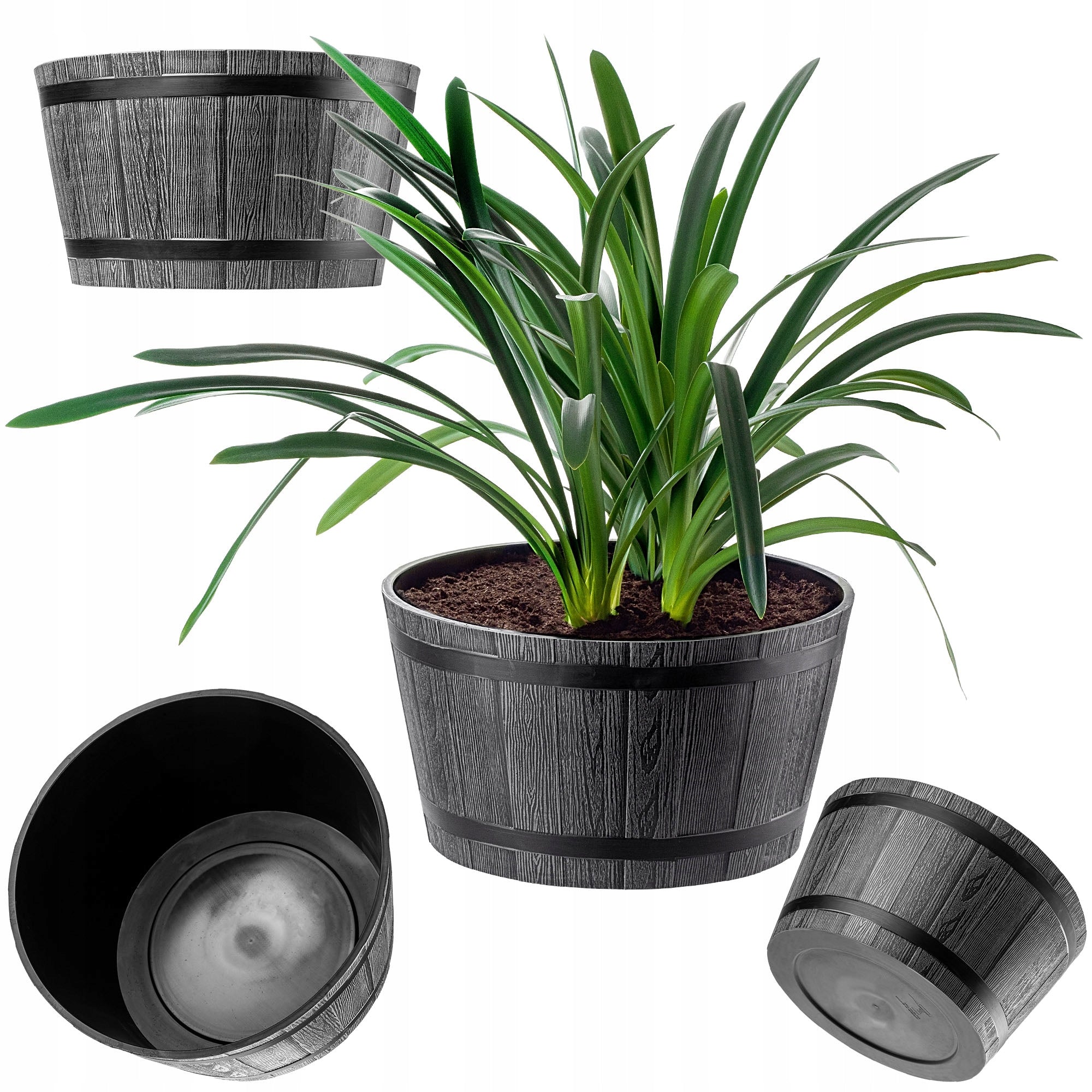 FLOWER POT GARDEN PLANTER LARGE FOR TERRACE FLOWERS 50cm COVER FLOWERBED ROUND
