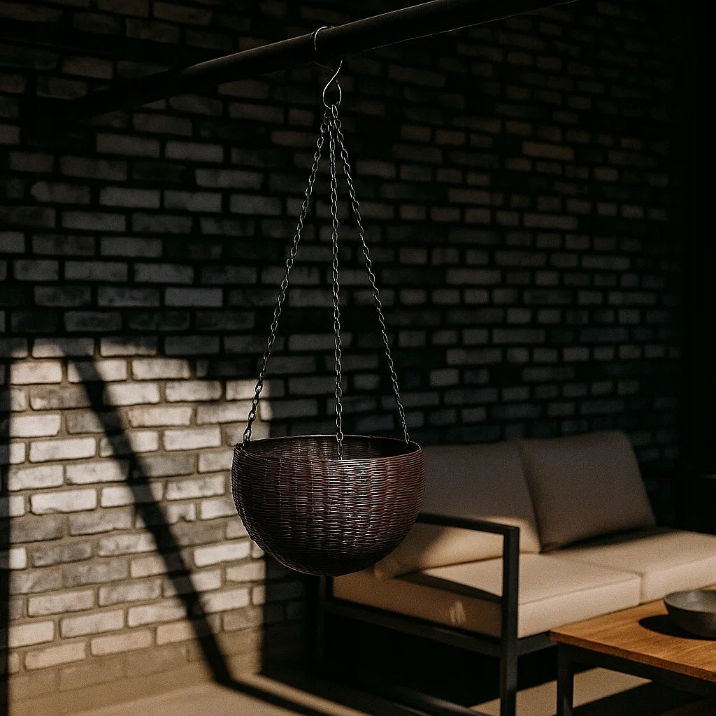 FLOWER POT HANGING FLOWERBED BALCONY TERRACE ELEGANT IMITATION RATTAN Brand Modeus