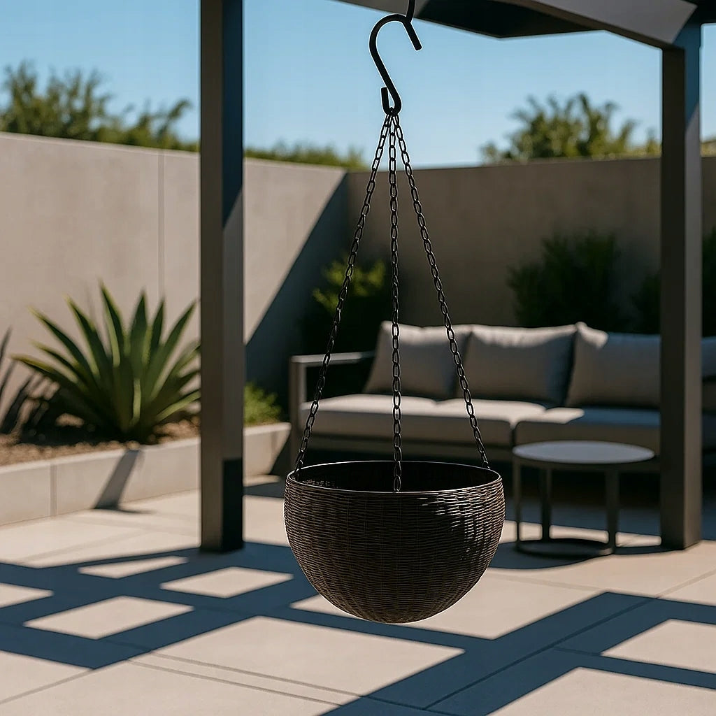 FLOWER POT HANGING FLOWERBED BALCONY TERRACE ELEGANT IMITATION RATTAN Manufacturer code ID 678
