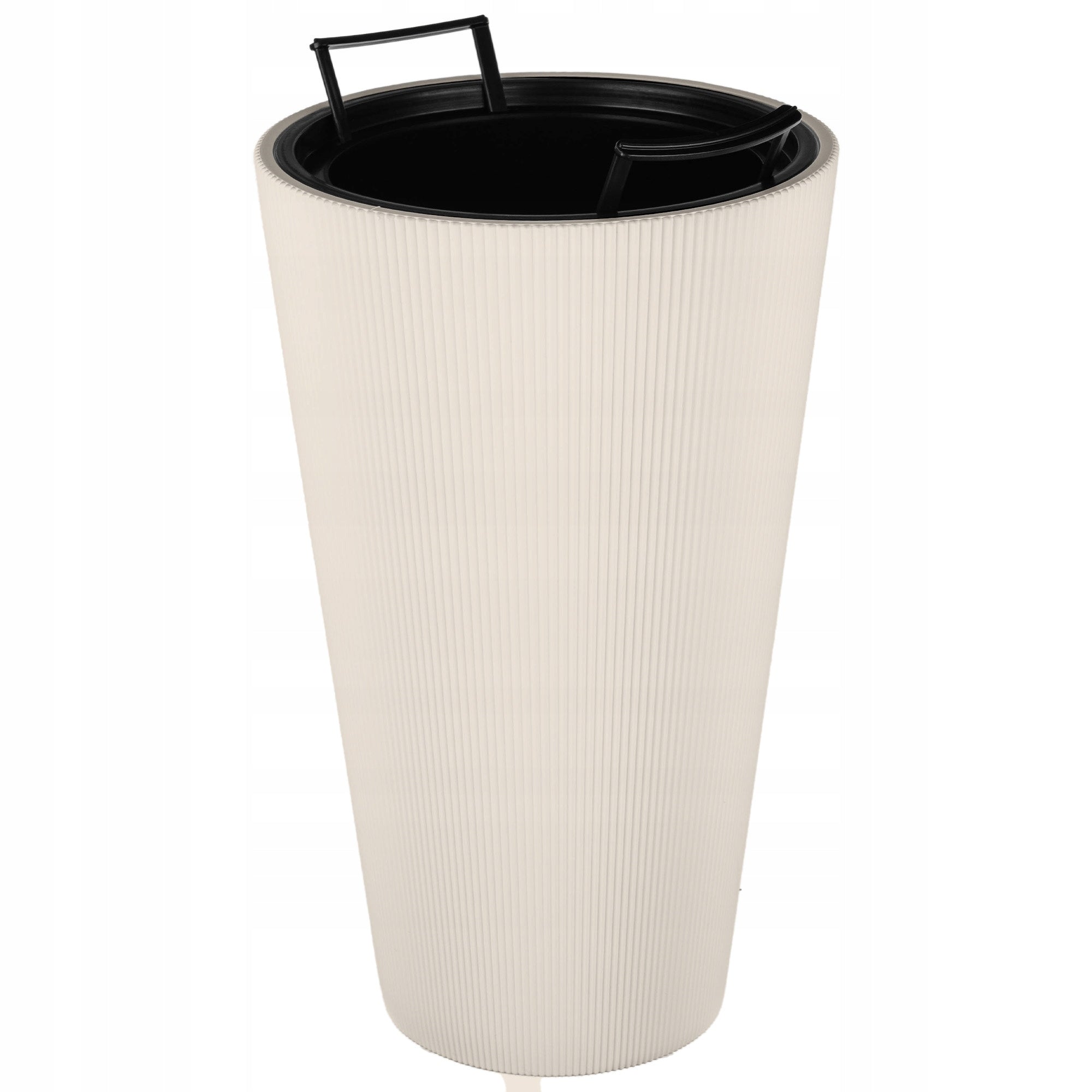 FLOWER POT PLANTER 29,5 cm COVER FLOWER INSERT PLASTIC HIGH 3D BEIGE Product height 49 cm