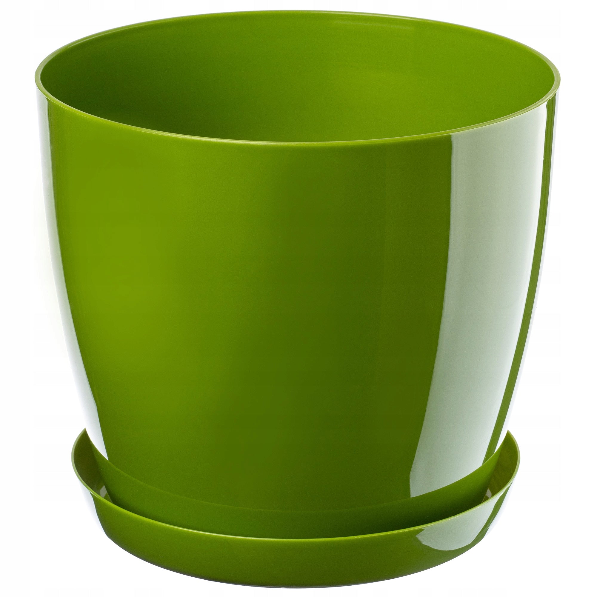 FLOWER POT PLANTER COVER 16cm FLOWERBED WITH STAND GREEN PLASTIC 3pcs Shape round
