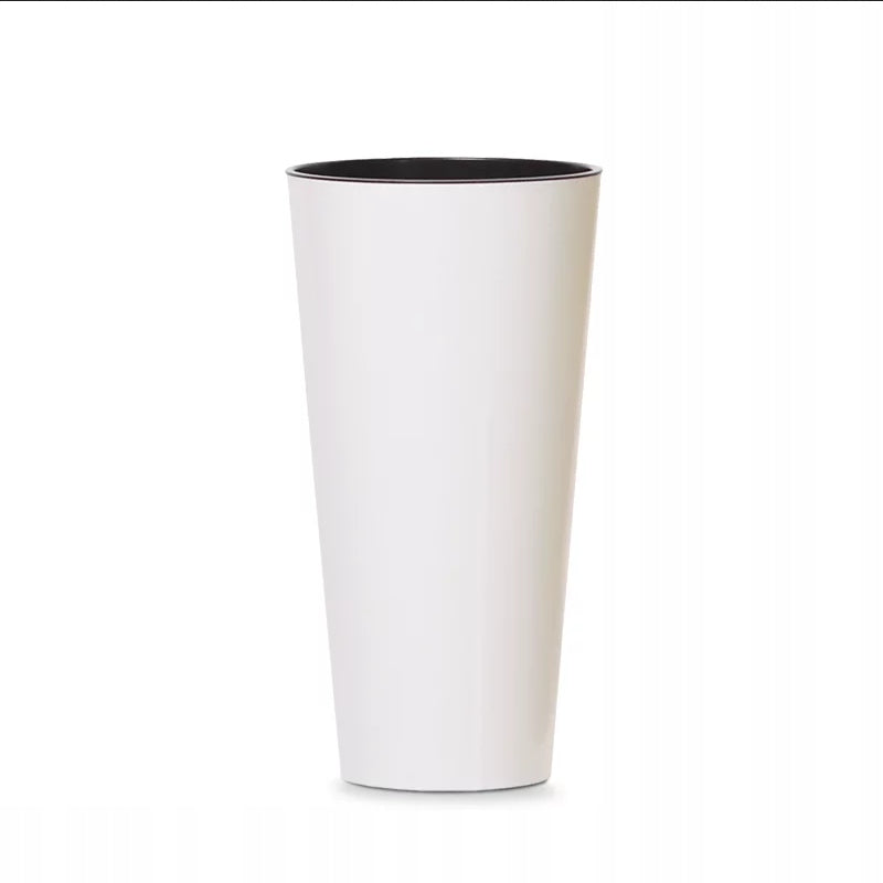 FLOWER POT PLANTER HIGH WITH GLOSS INSERT FOR BALCONY GARDEN terrace WHITE slim EAN (GTIN) 5906186711660