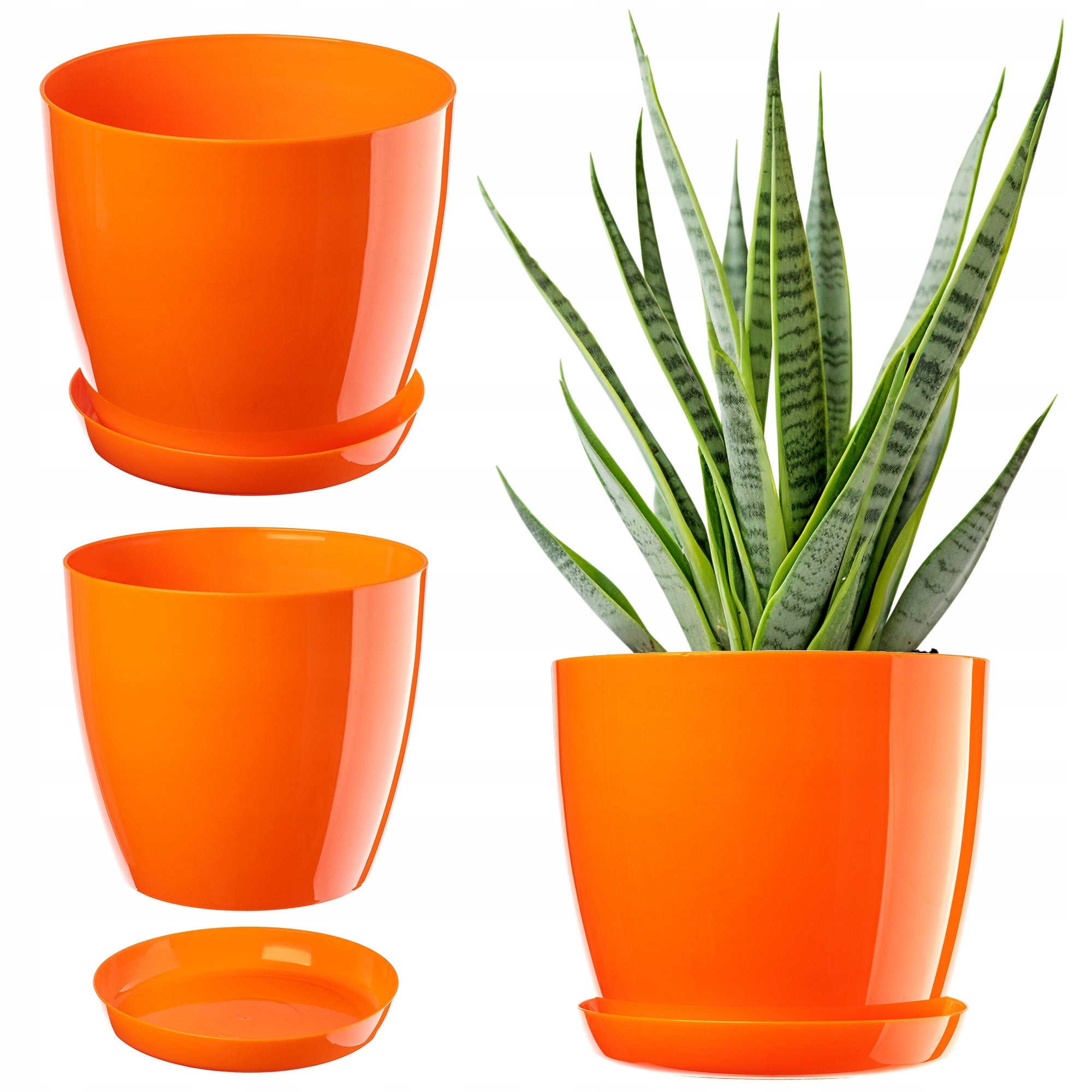 FLOWER POT WITH FLOWER STAND COVER BOWL FLOWERBED 28 cm ORANGE