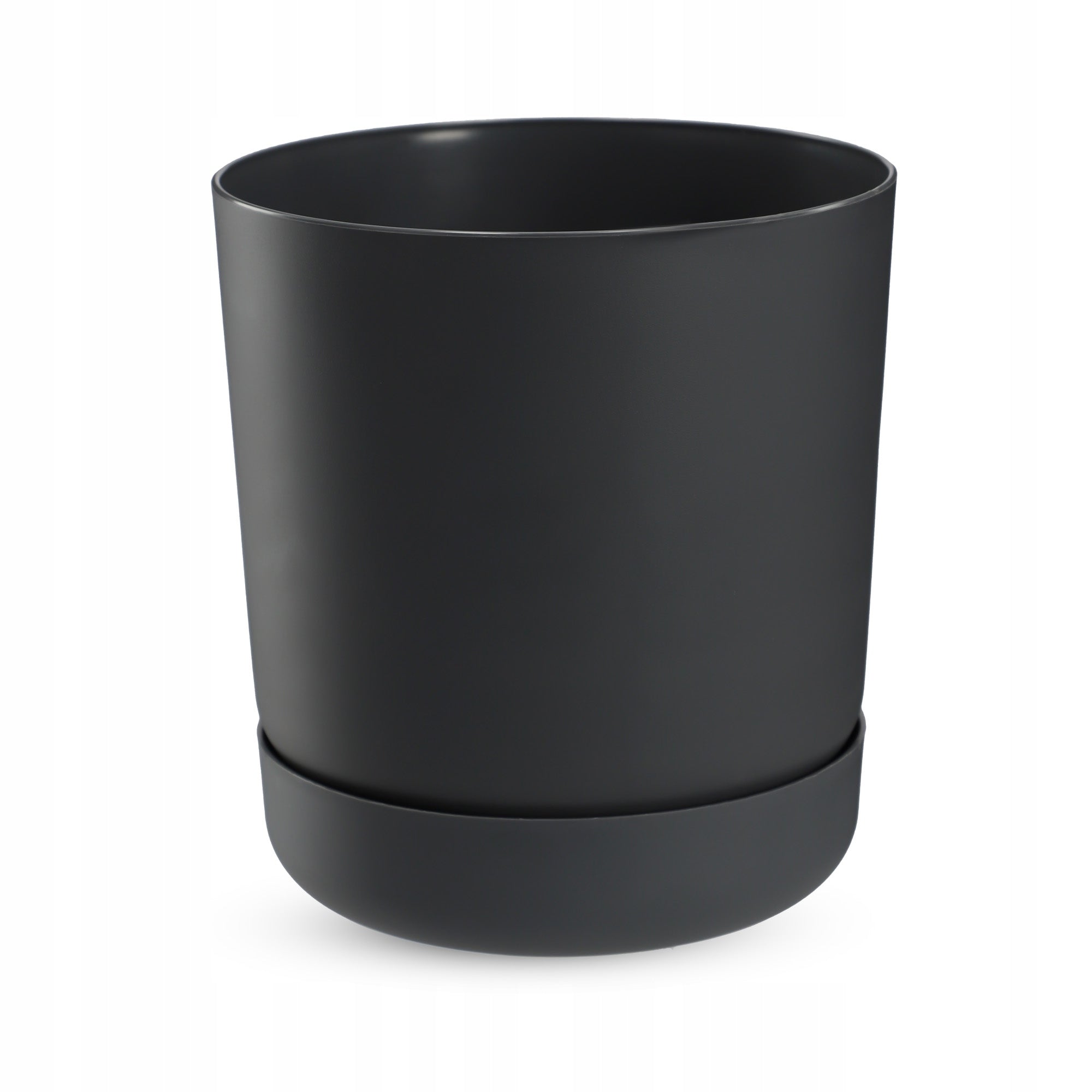 FLOWER POT WITH FLOWER STAND COVER ROUND BOWL 25 cm ANTHRACITE Product height 29 cm