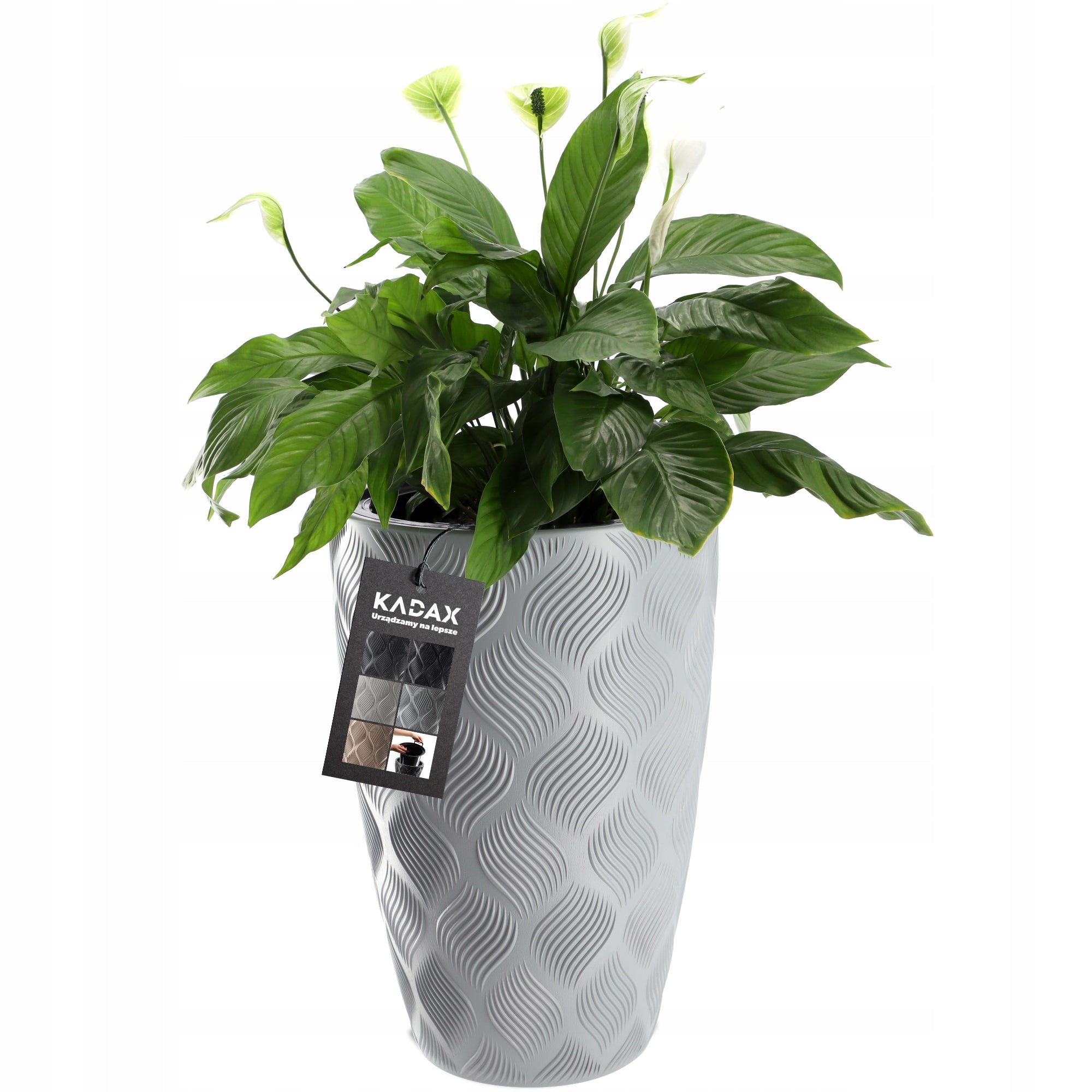 FLOWER POT WITH INSERT 58cm PLASTIC FLOWER POT HIGH Brand Kadax