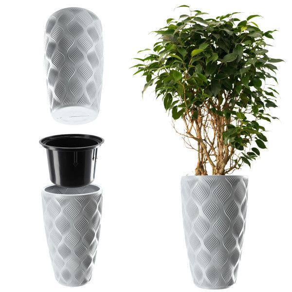 FLOWER POT WITH INSERT 58cm PLASTIC FLOWER POT HIGH