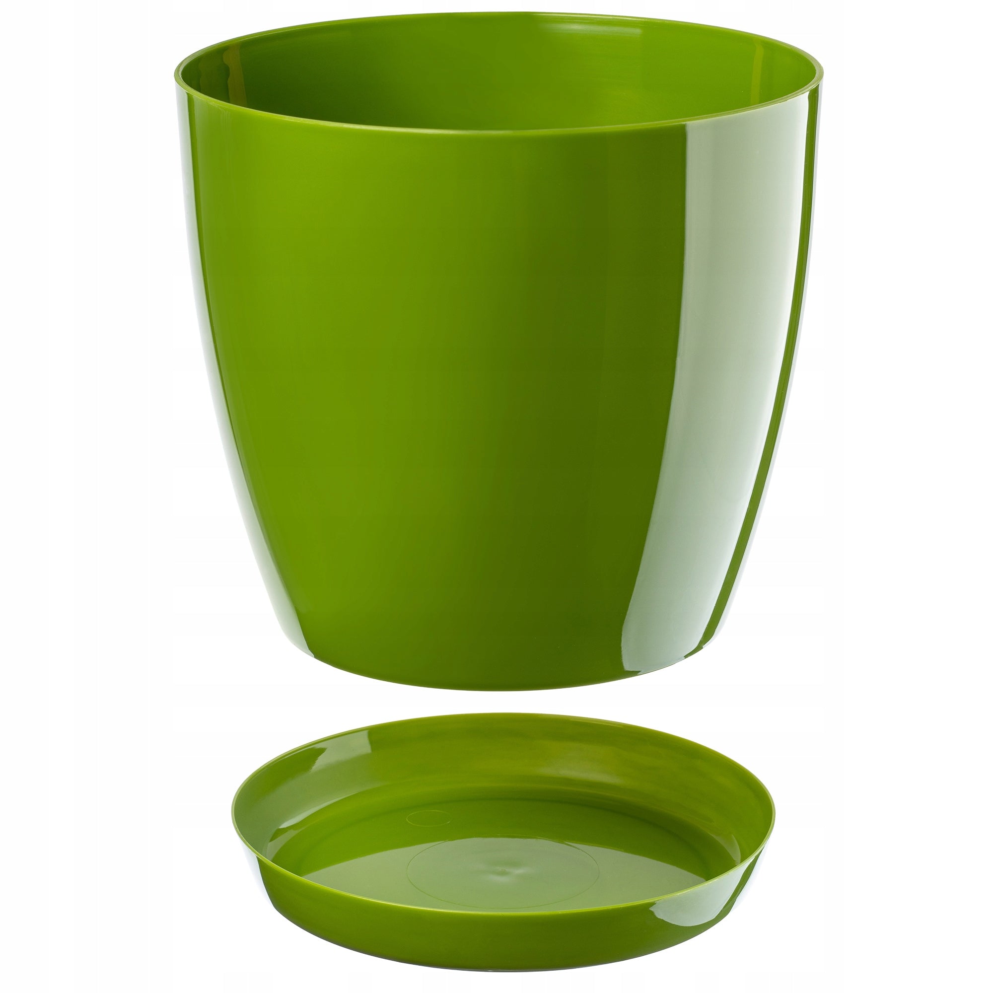 FLOWER POT WITH STAND PLASTIC COVER FLOWER POT 16cm GREEN FOR FLOWERS KADAX Color green