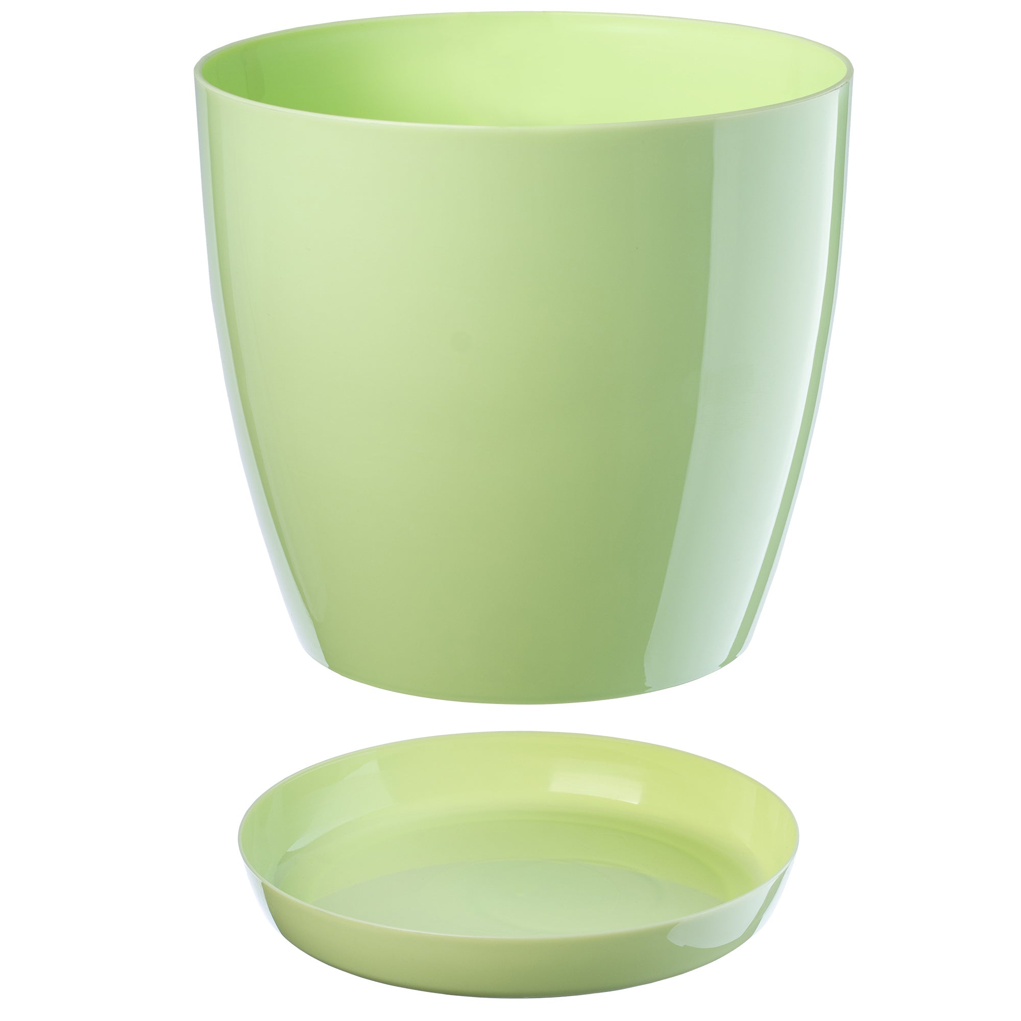 FLOWER POT WITH STAND PLASTIC COVER FLOWER POT 23cm GREEN FOR FLOWERS KADAX Color green