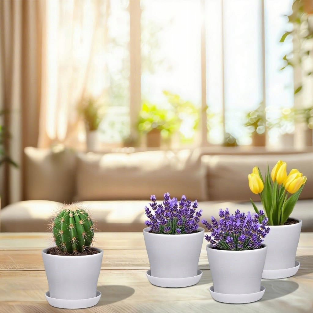 FLOWER POTS PLASTIC PLANTS SET OF 12PCS Packaging status original