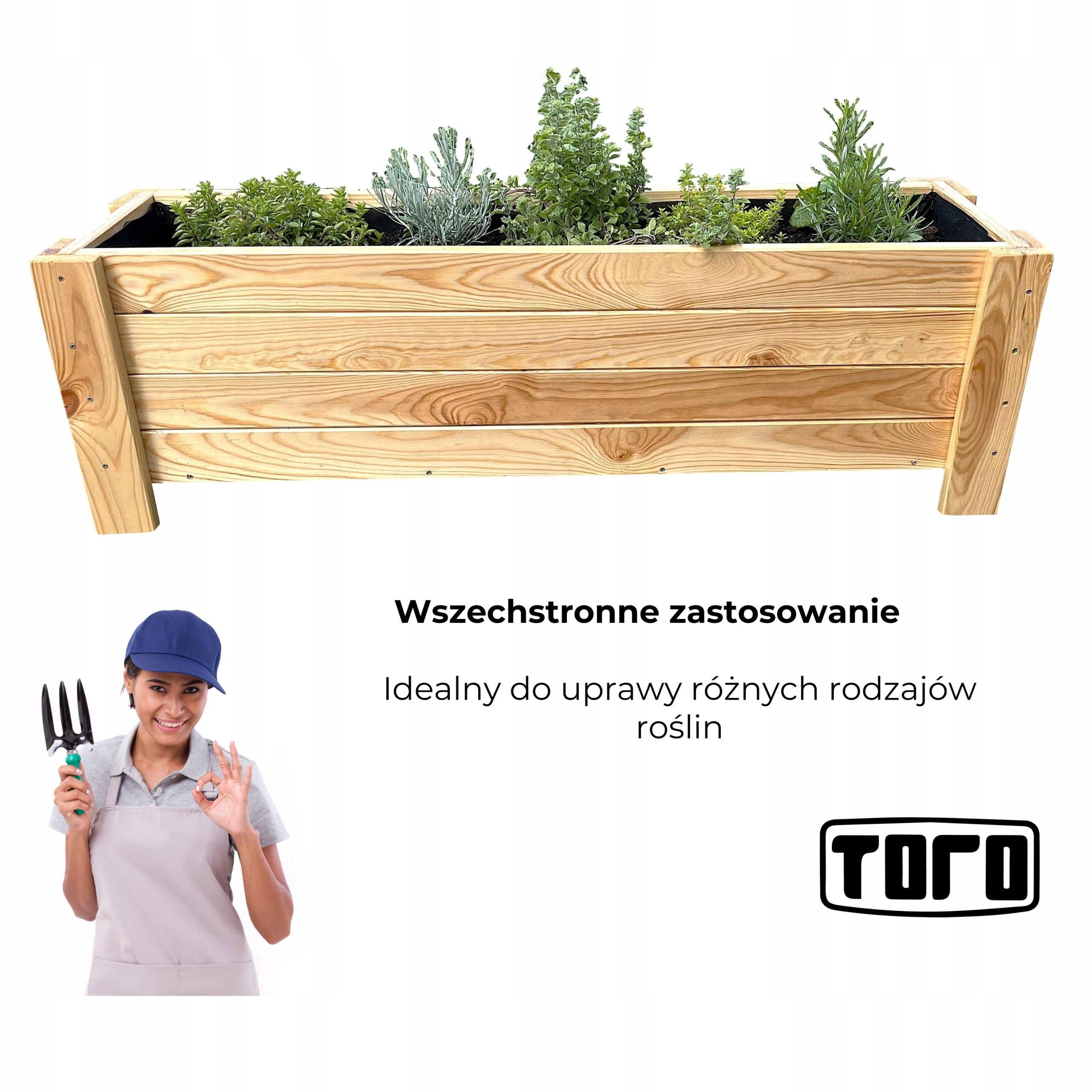 FLOWER POTS WOODEN 90cm SENT FOLDED garden planter + FREEBIE Length 90 cm