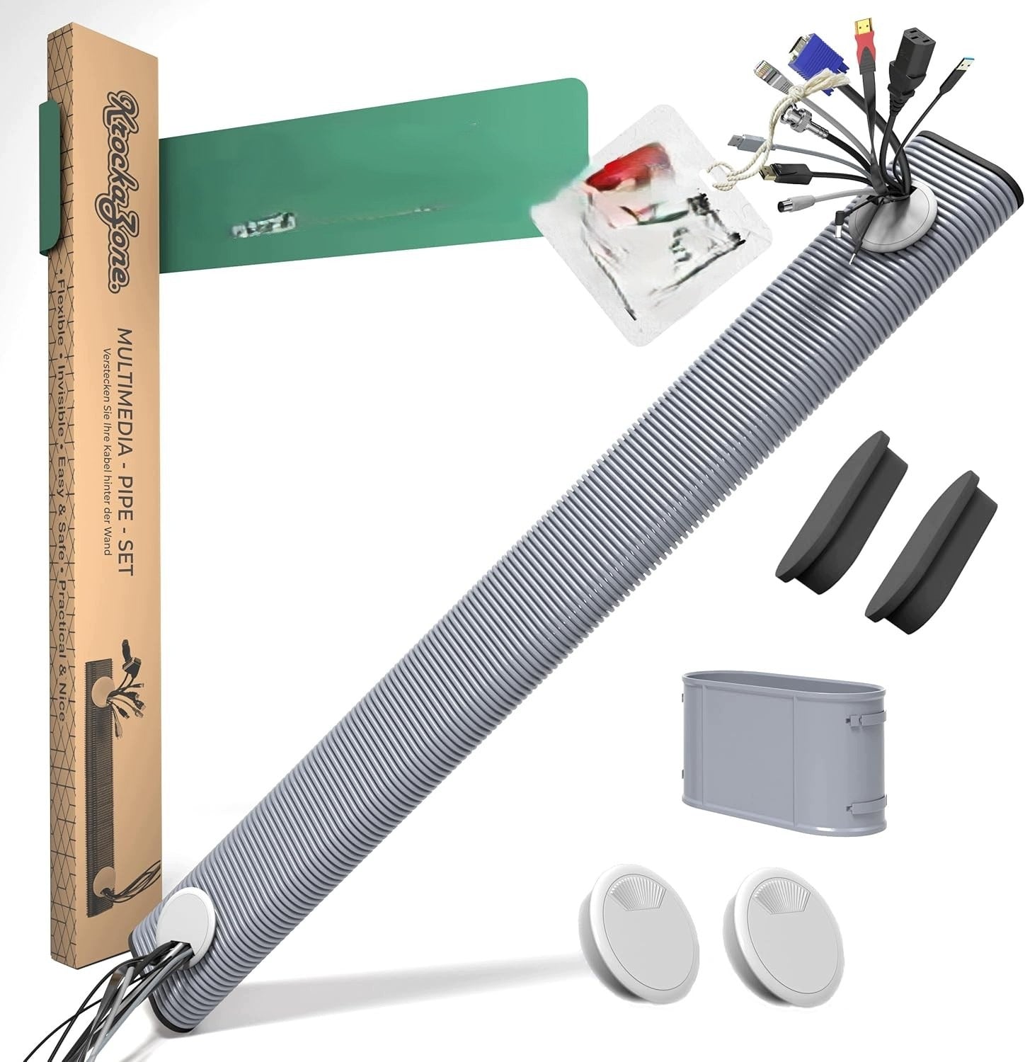 FLUSH-MOUNTED CABLE CHANNEL 1,1 M FOR TV HIDING WIRES WALL