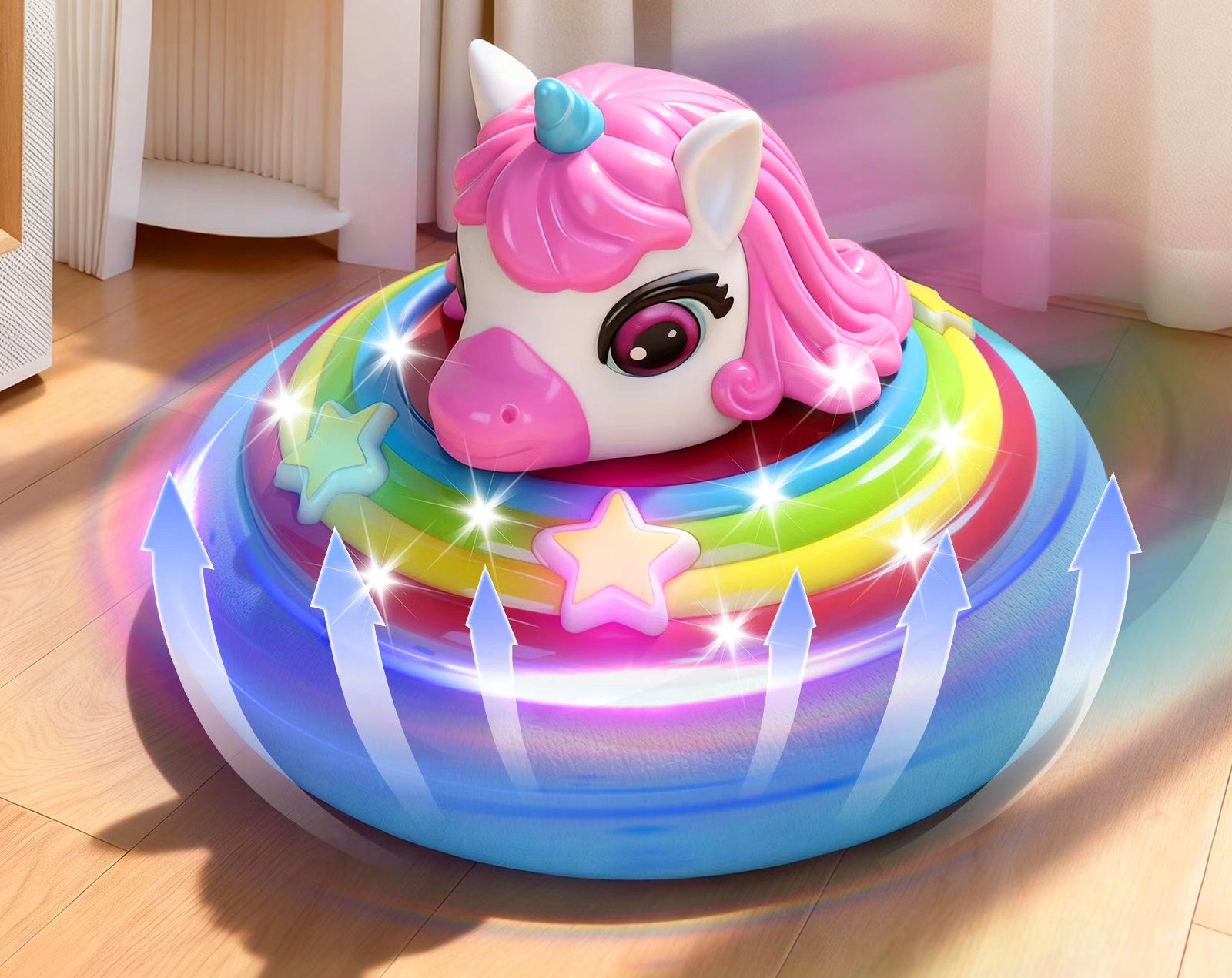 FLYING BALL UNICORN FOOTBALL TO PLAY AT HOME LEVITATING CYMBERGAJ GIFT Kid's age 3＋ years