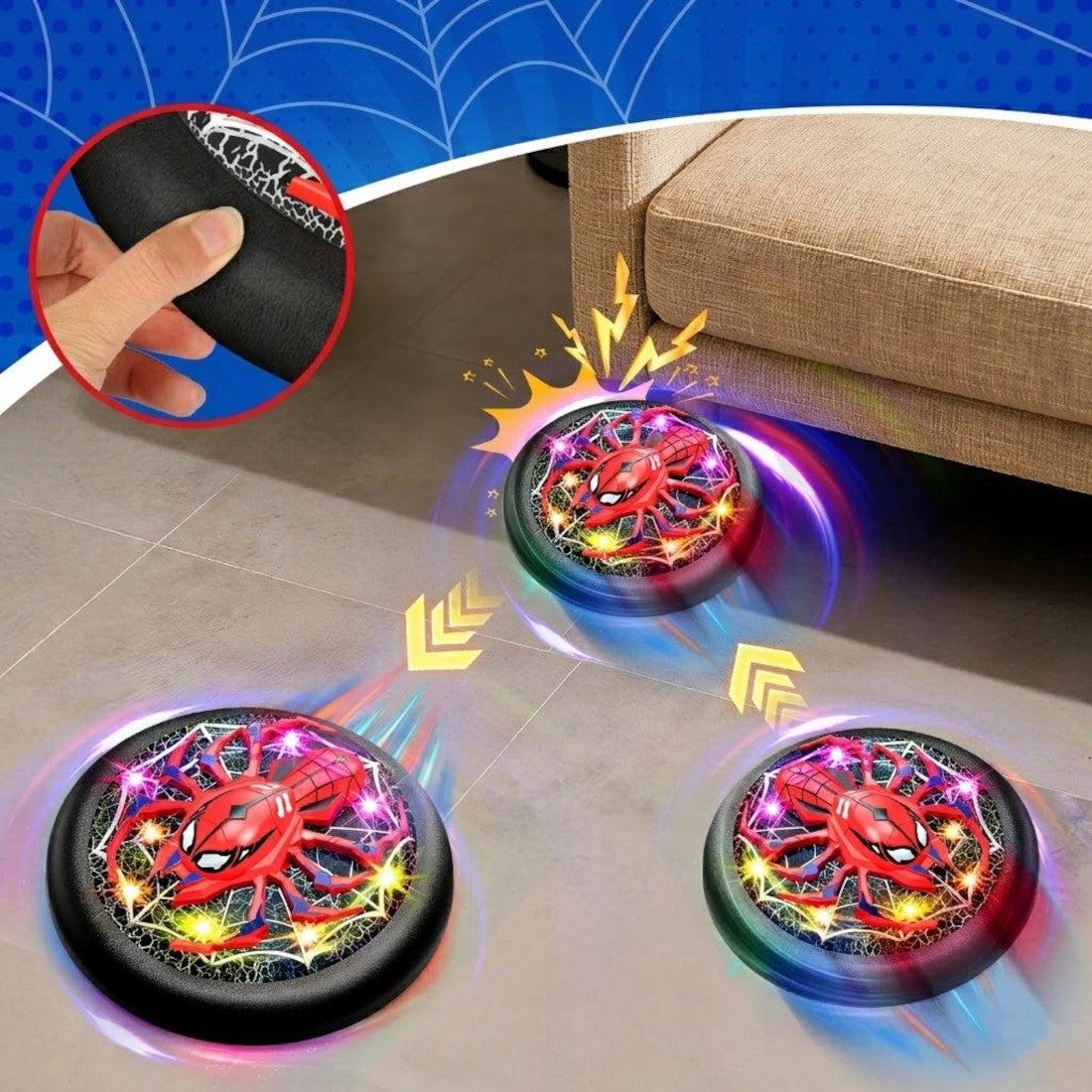 FLYING FOOTBALL SPIDER FOOTBALL TO PLAY AT HOME LEVITATING LED CYMBERGAJ GIFT Kid's age 3＋ years