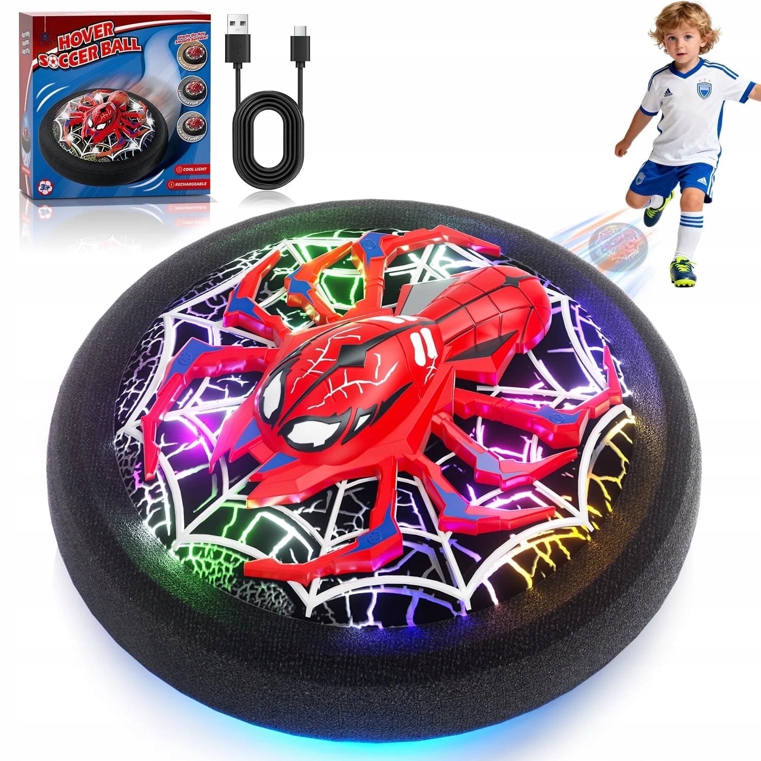 FLYING FOOTBALL SPIDER FOOTBALL TO PLAY AT HOME LEVITATING LED CYMBERGAJ GIFT