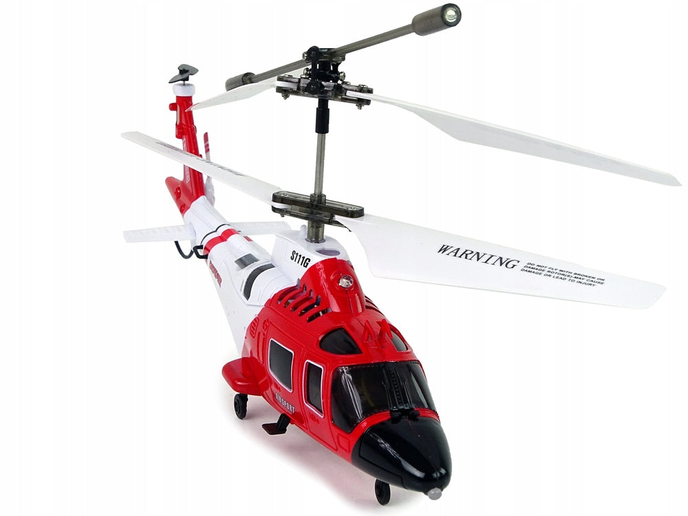 FLYING HELICOPTER FOR RADIO SYMA S111G RED AND WHITE 12650 Material rubber metal plastic