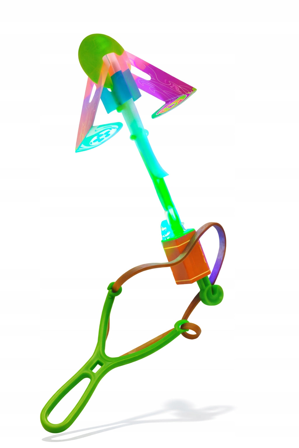 FLYING LARGE SHUTTLECOCK LED LIGHT HELICOPTER WITH LAUNCHER HIT E2613 EMAJ