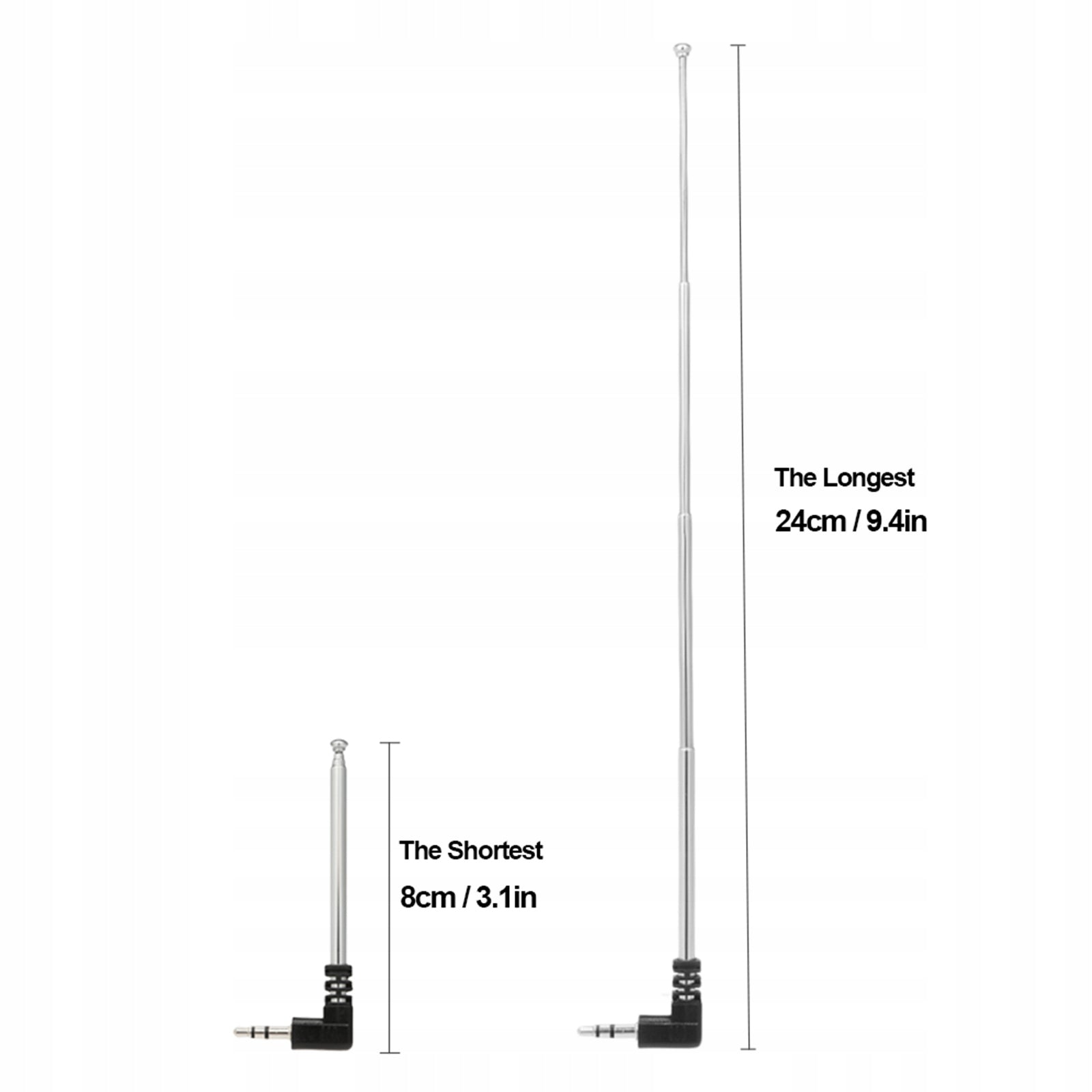 FM Radio Antenna 3,5mm Extendable Antenna 4 Sections Letter Shaped Antenna Manufacturer code AG250908132096