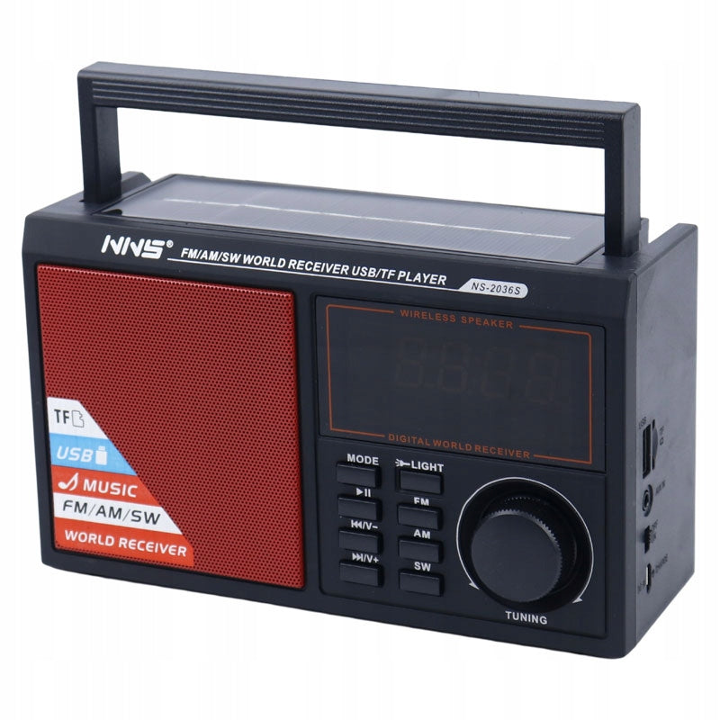 FM Radio PORTABLE SOLAR Speaker Bluetooth Flashlight BLACK EAN (GTIN) 5906203968107