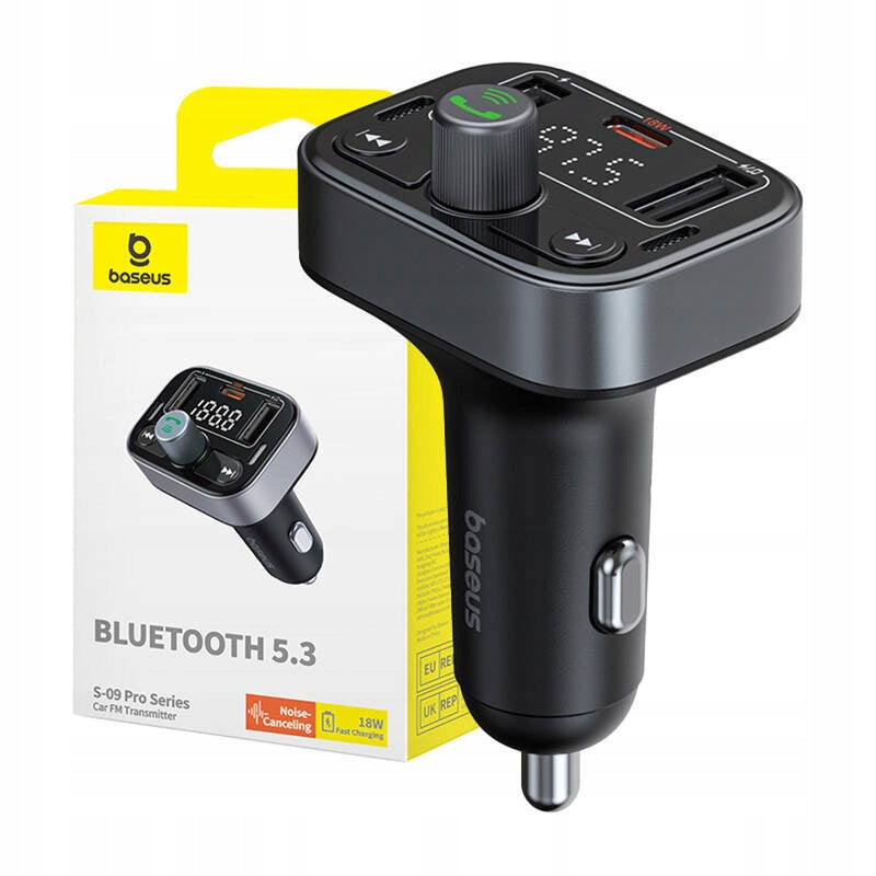 FM Transmitter Baseus S-09 Pro, Bluetooth (Black)