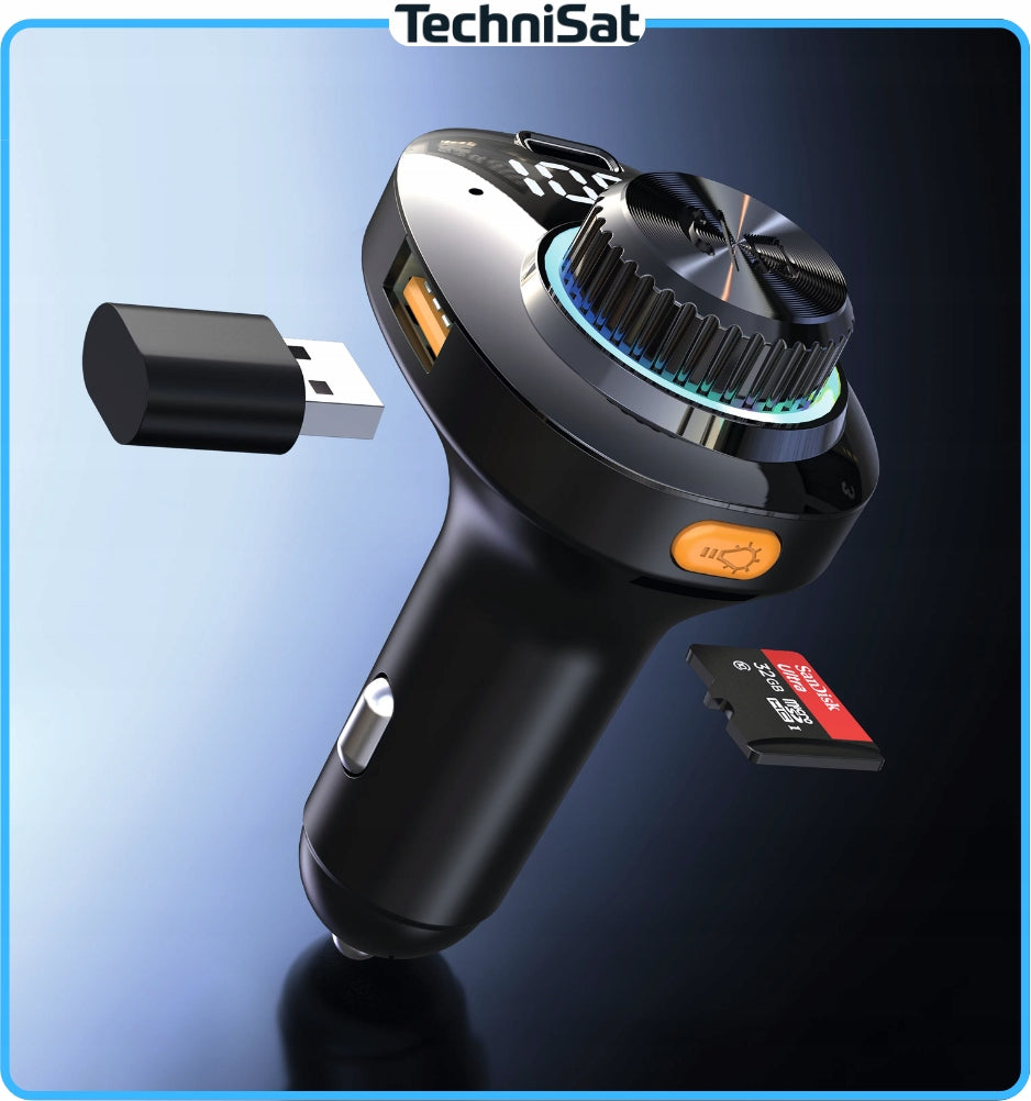 FM Transmitter TechniSat DIGICAR 100 BT Handsfree Bluetooth 5.1 PD 20W Packaging status original