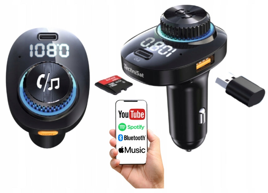 FM Transmitter TechniSat DIGICAR 100 BT Handsfree Bluetooth 5.1 PD 20W