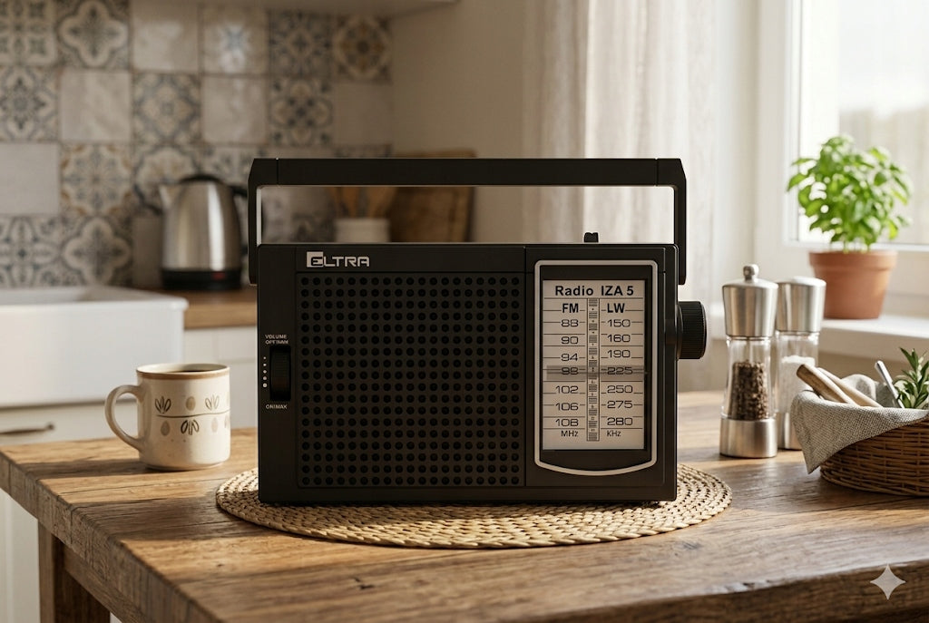 FM network and battery radio, LW Eltra IZA 5 for kitchen, garden, per plot Brand Eltra