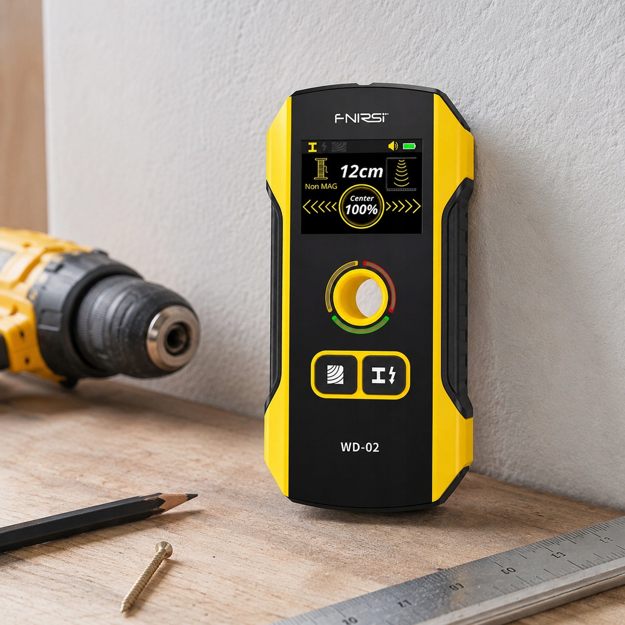 FNIRSI WD-02 Wire Detector Modes Metal Cable Wood Precision Screen Manufacturer code FN-WD-02-SCR