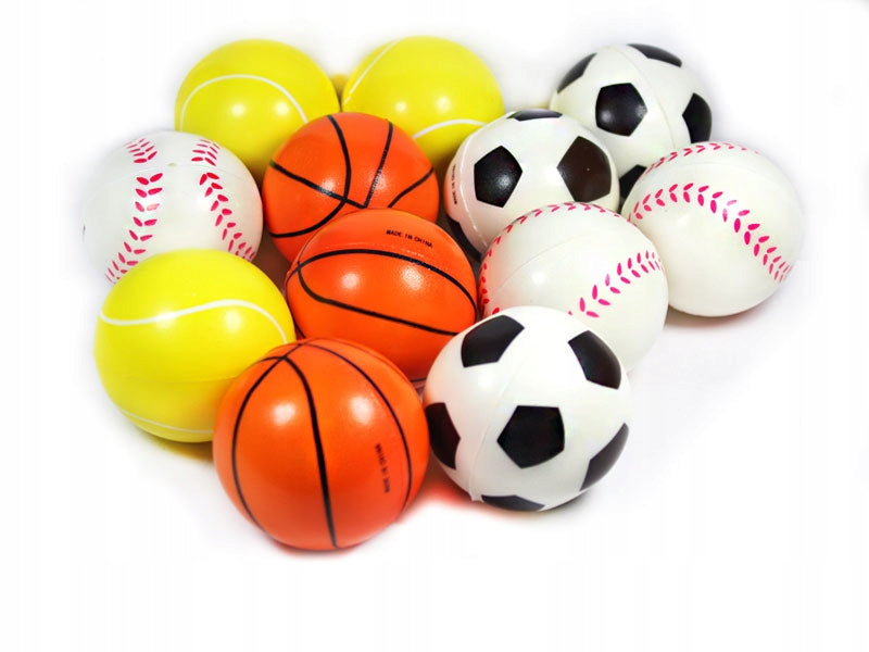 FOAM BALL ANTI-STRESS SPORT FOOTBALL BASKETBALL TENNIS 12 PIECES Brand no brand