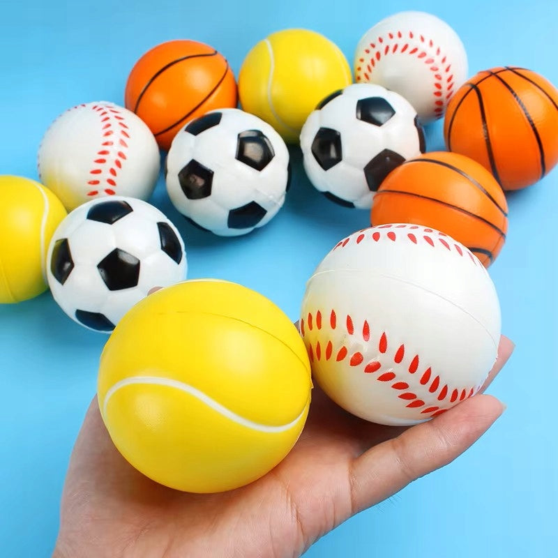 FOAM BALL ANTI-STRESS SPORT FOOTBALL BASKETBALL TENNIS 12 PIECES Manufacturer code ED0866666