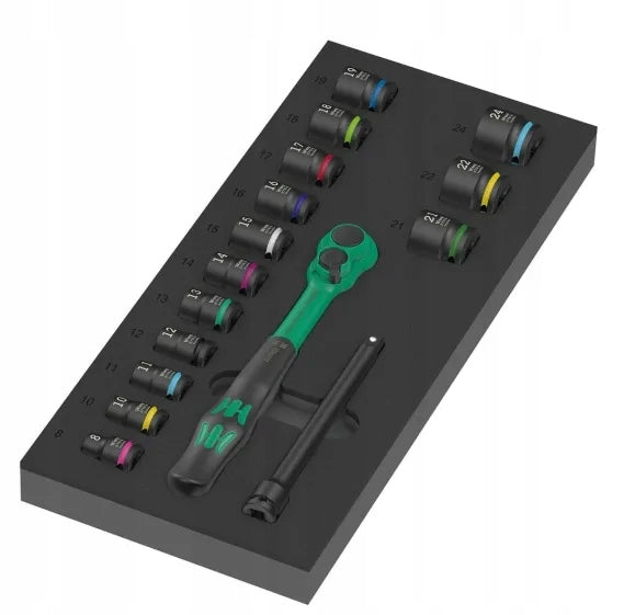 FOAM INSERT 9724 SET WITH SIN. ZYKLOP 3/8'' 16CZ. 05150114001 WERA